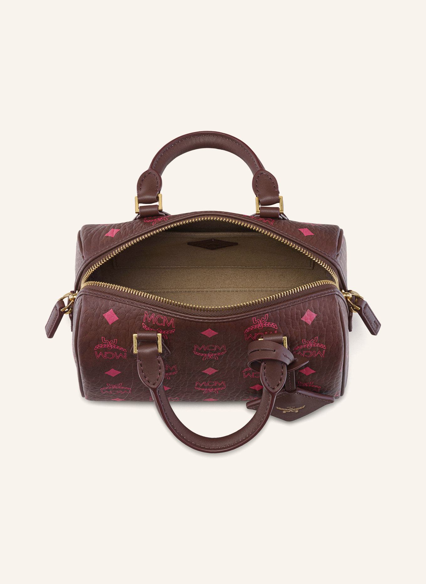 MCM Handtasche ELLA BOSTON VISETOS: BRAUN / GOLD / PINK
