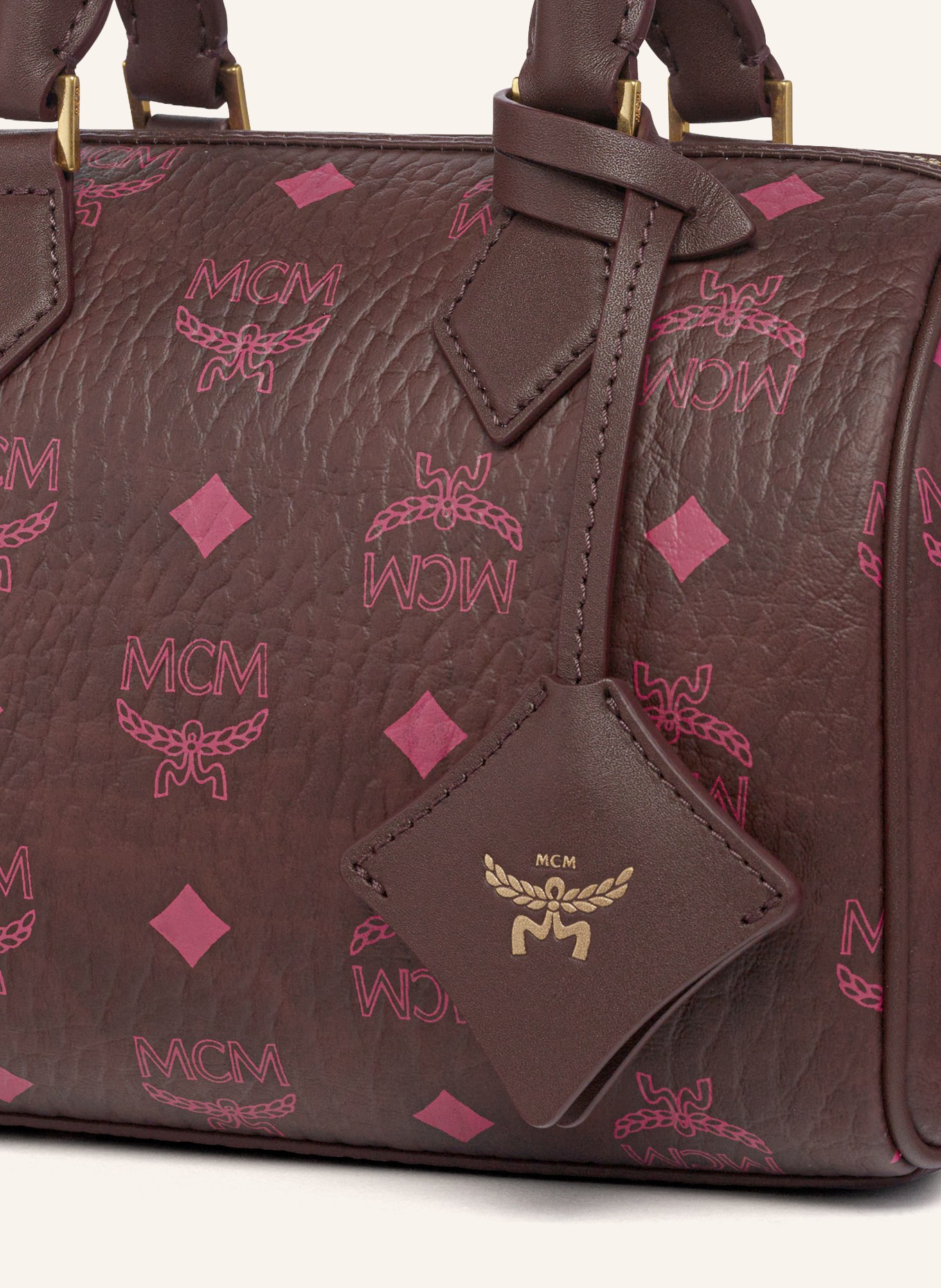 MCM Handtasche ELLA BOSTON VISETOS: BRAUN / GOLD / PINK