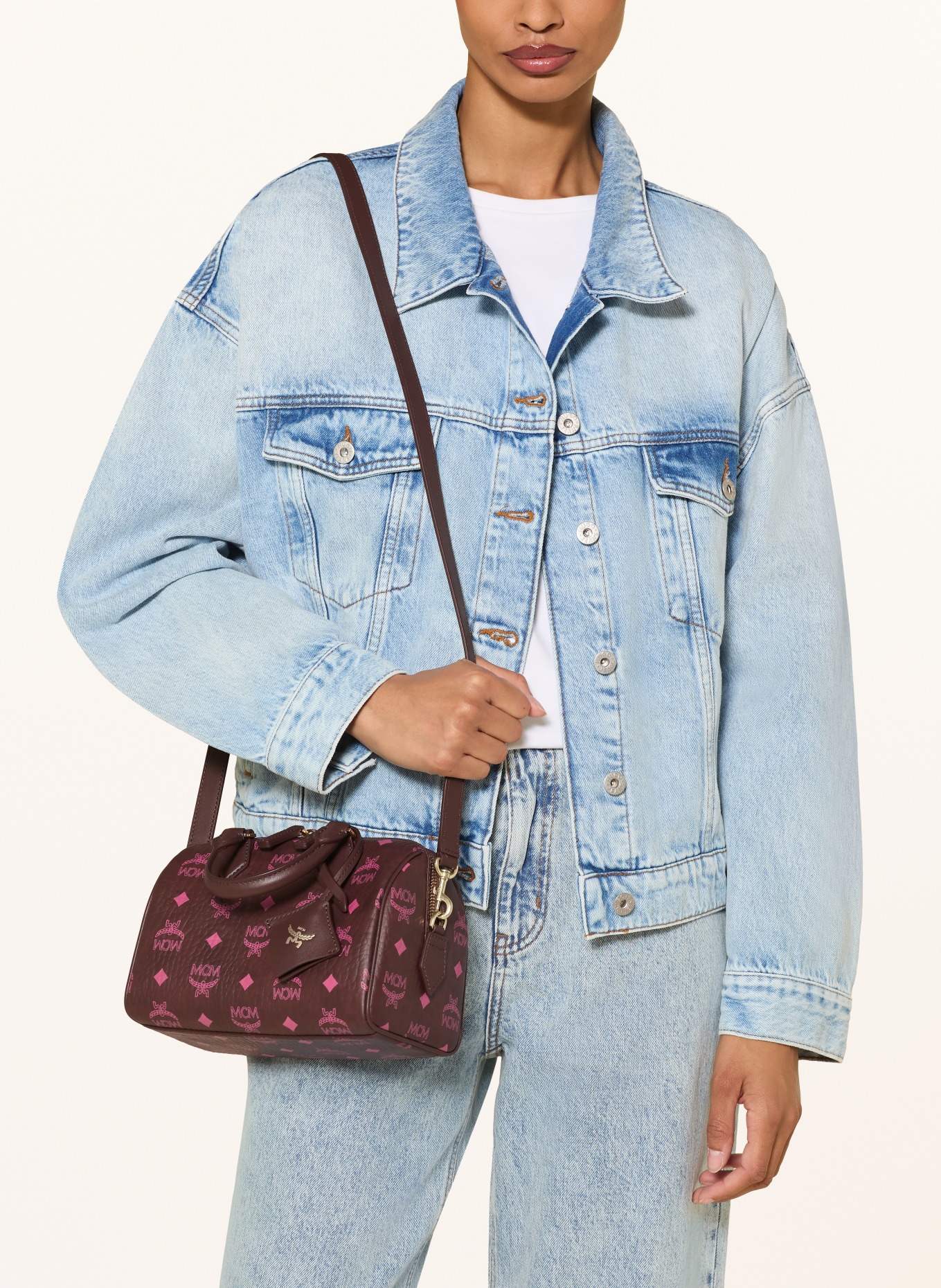 MCM Handtas ELLA BOSTON VISETOS: BRUIN / GOUD / ROZE
