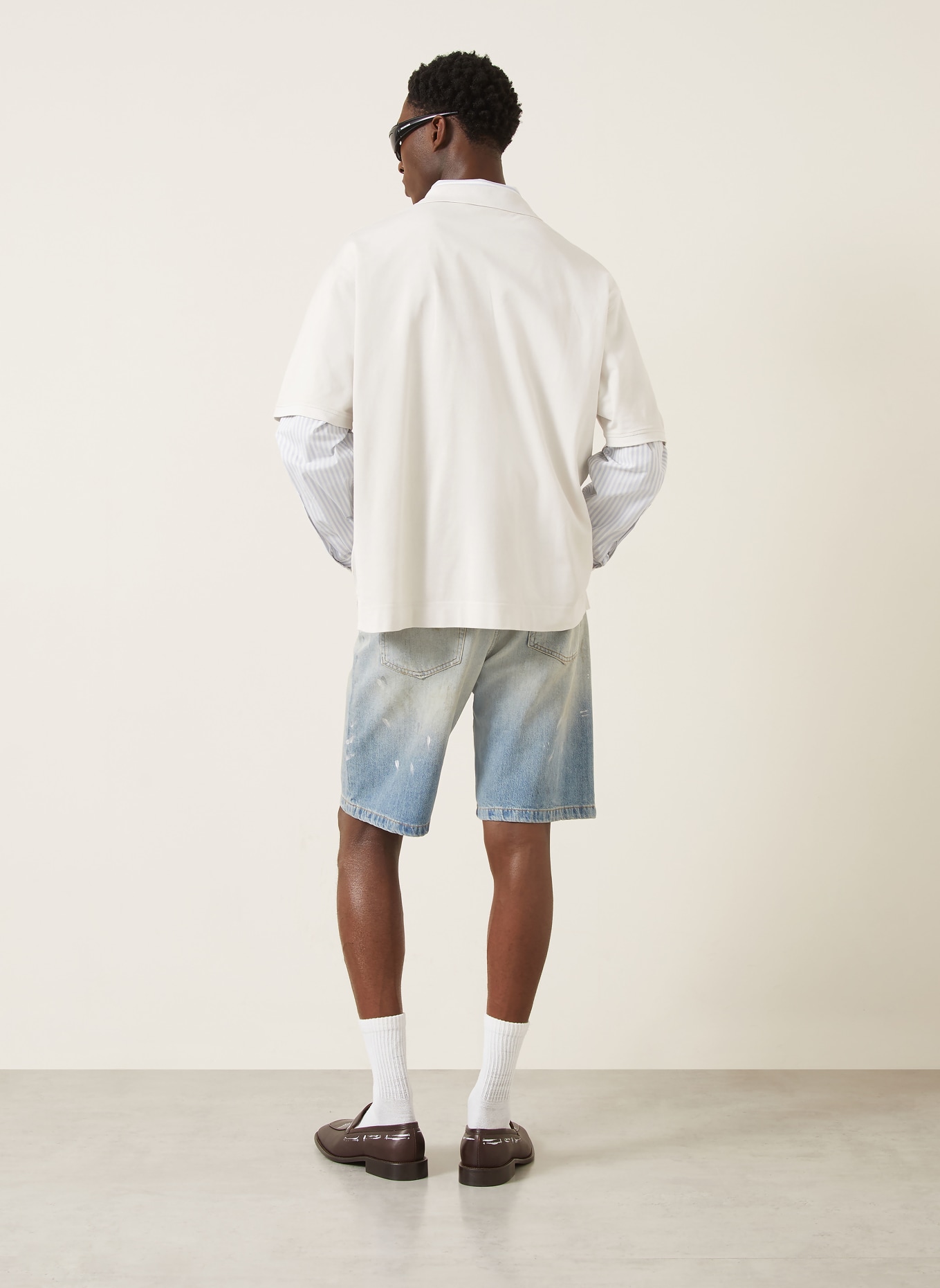 Acne Studios Piqué-Poloshirt: ECRU