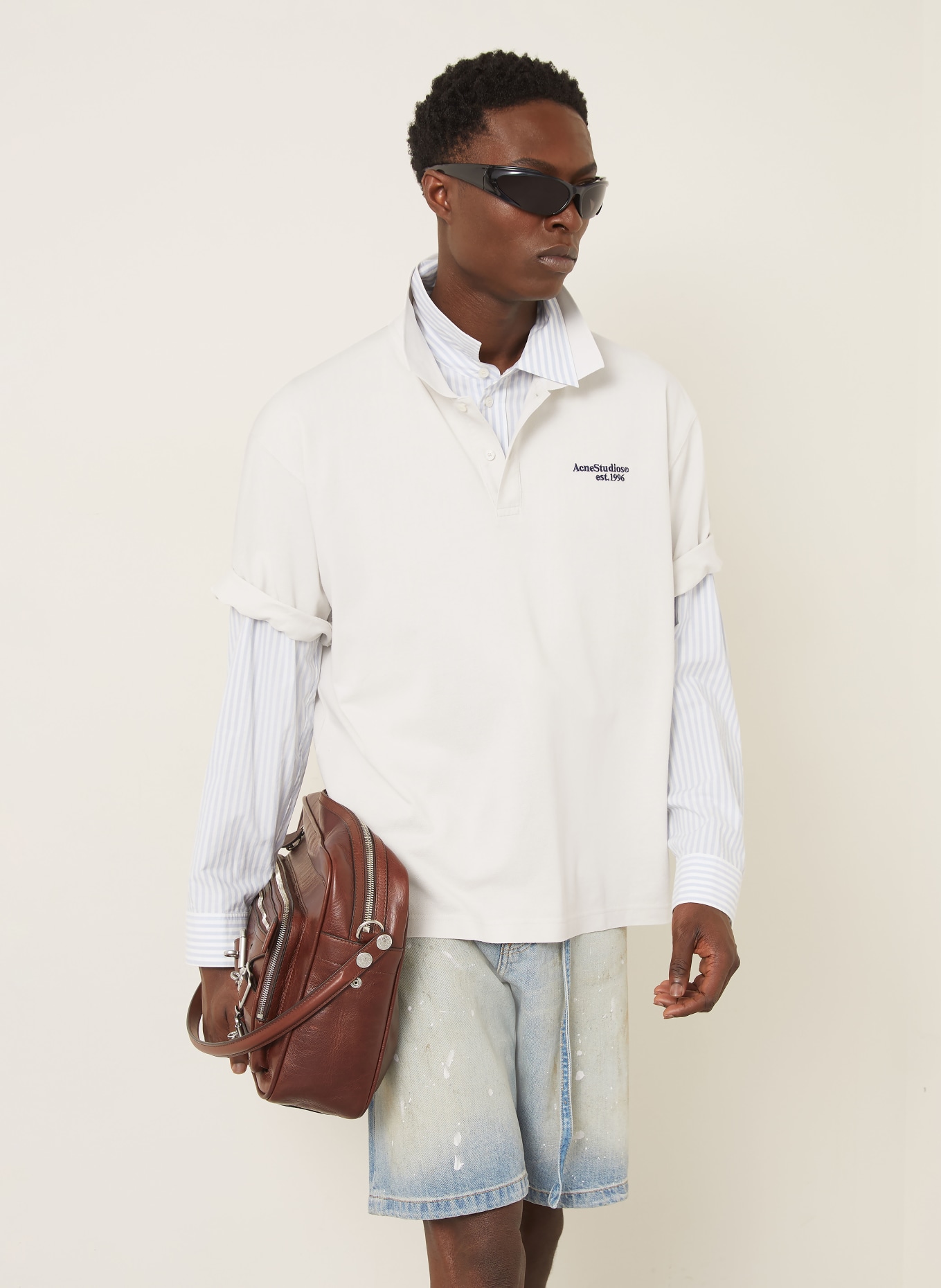 Acne Studios Piqué-Poloshirt: ECRU