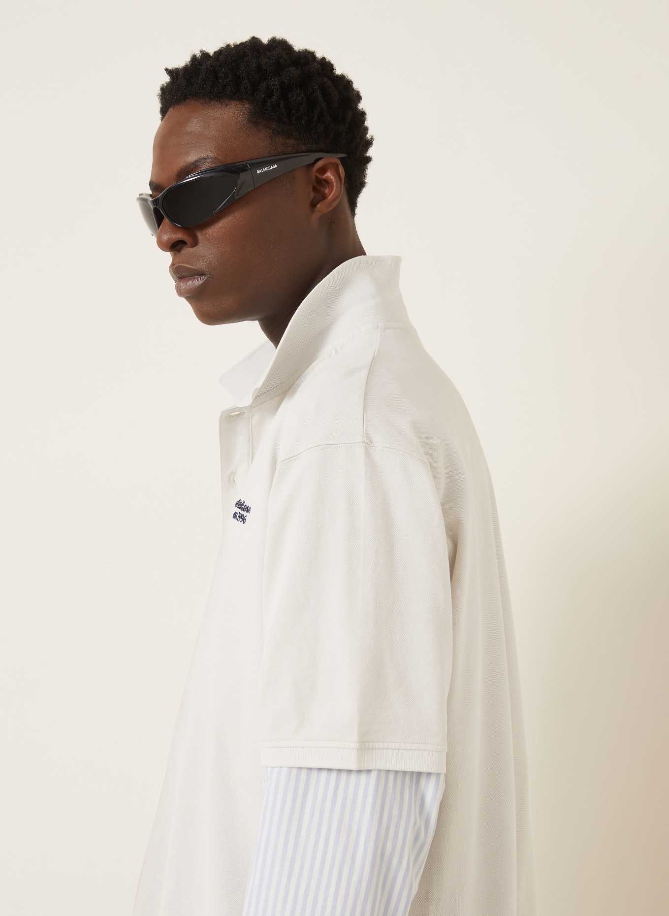 Acne Studios Piqué-Poloshirt: ECRU