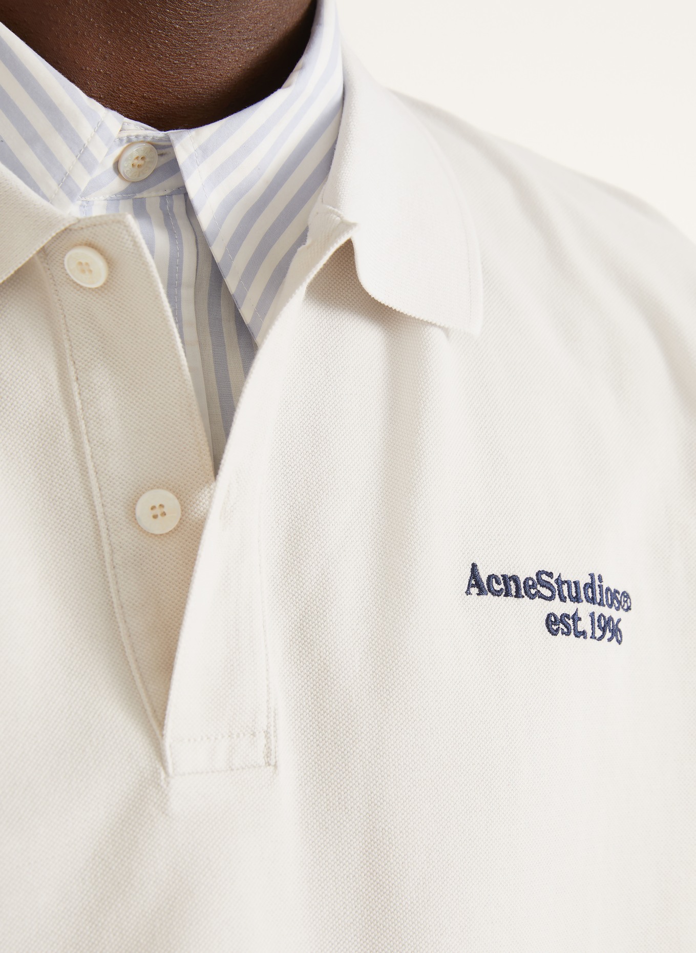 Acne Studios Piqué-Poloshirt: ECRU