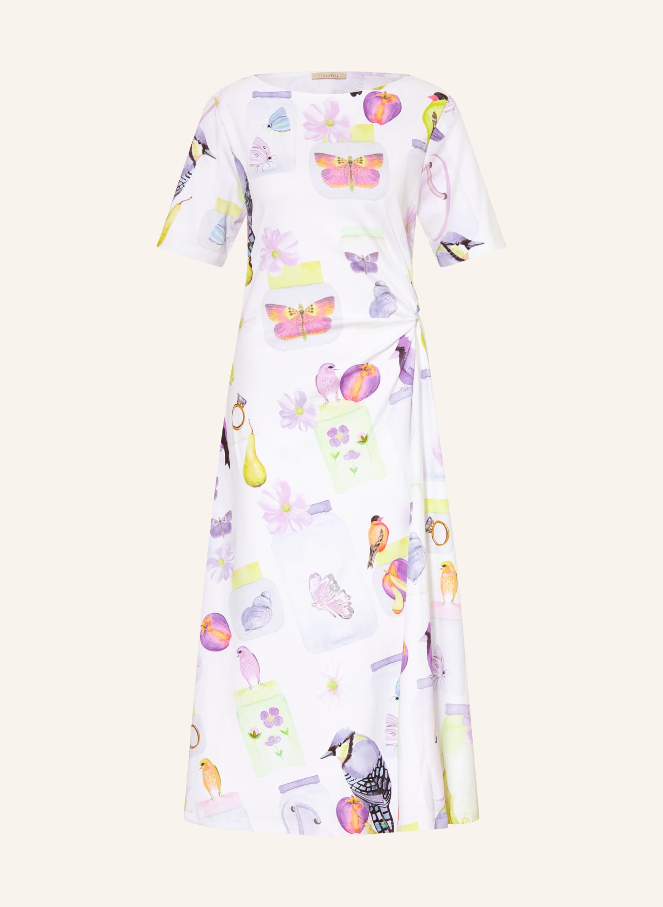 lilienfels Jerseyjurk: WIT / PAARS / NEONGEEL