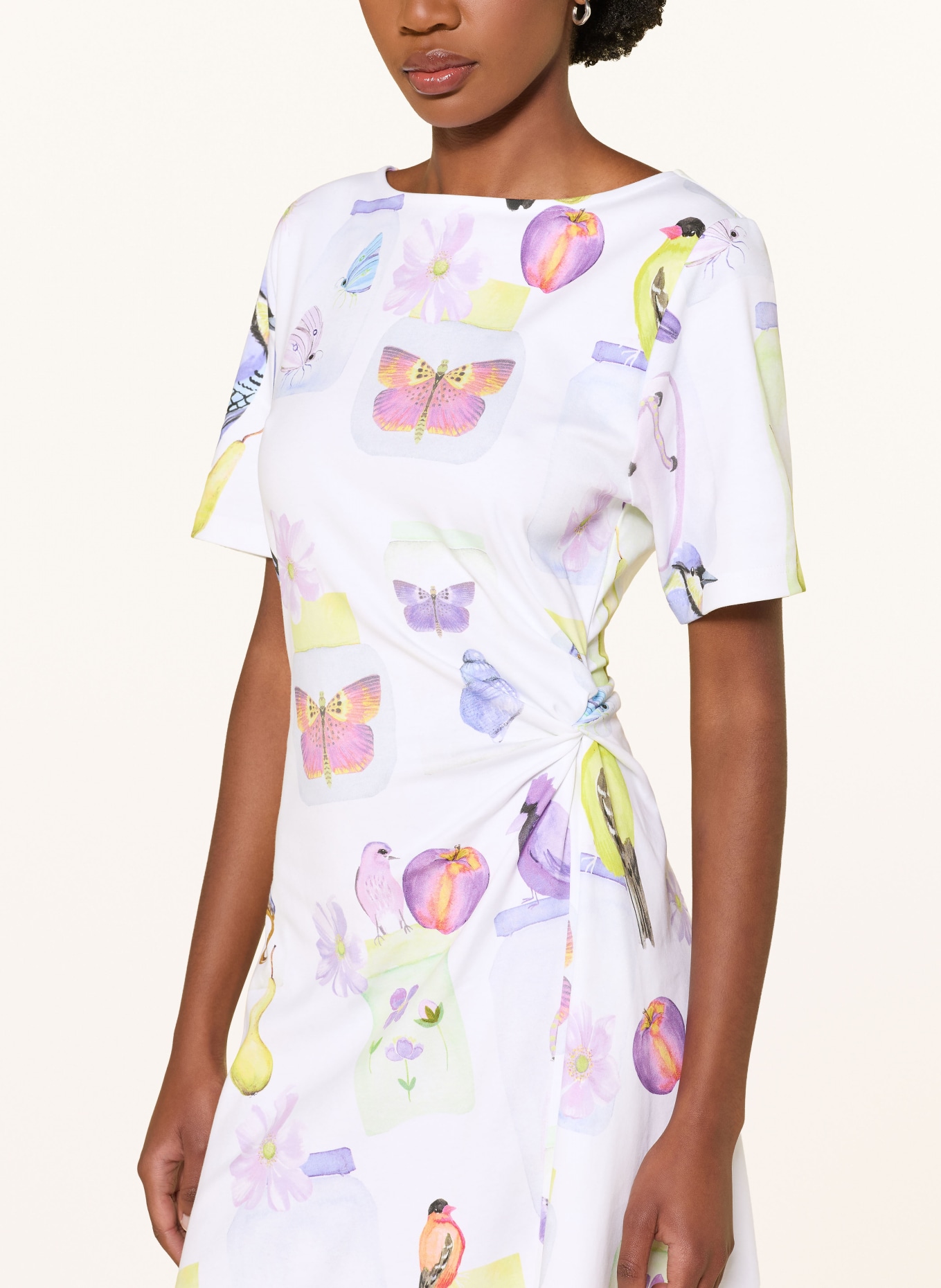 lilienfels Jerseyjurk: WIT / PAARS / NEONGEEL