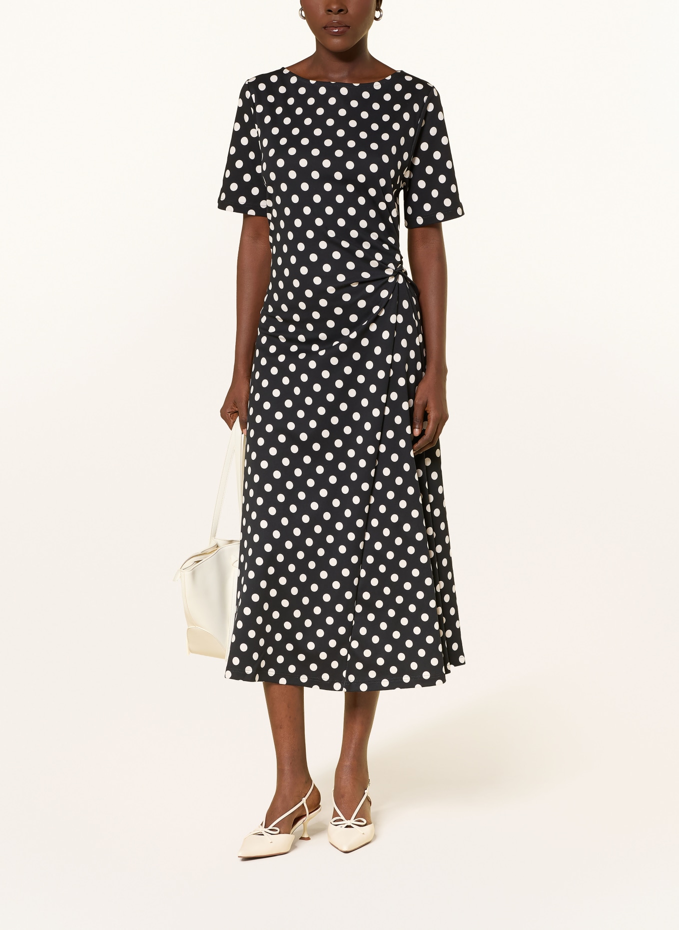lilienfels Jerseykleid: WEISS / SCHWARZ