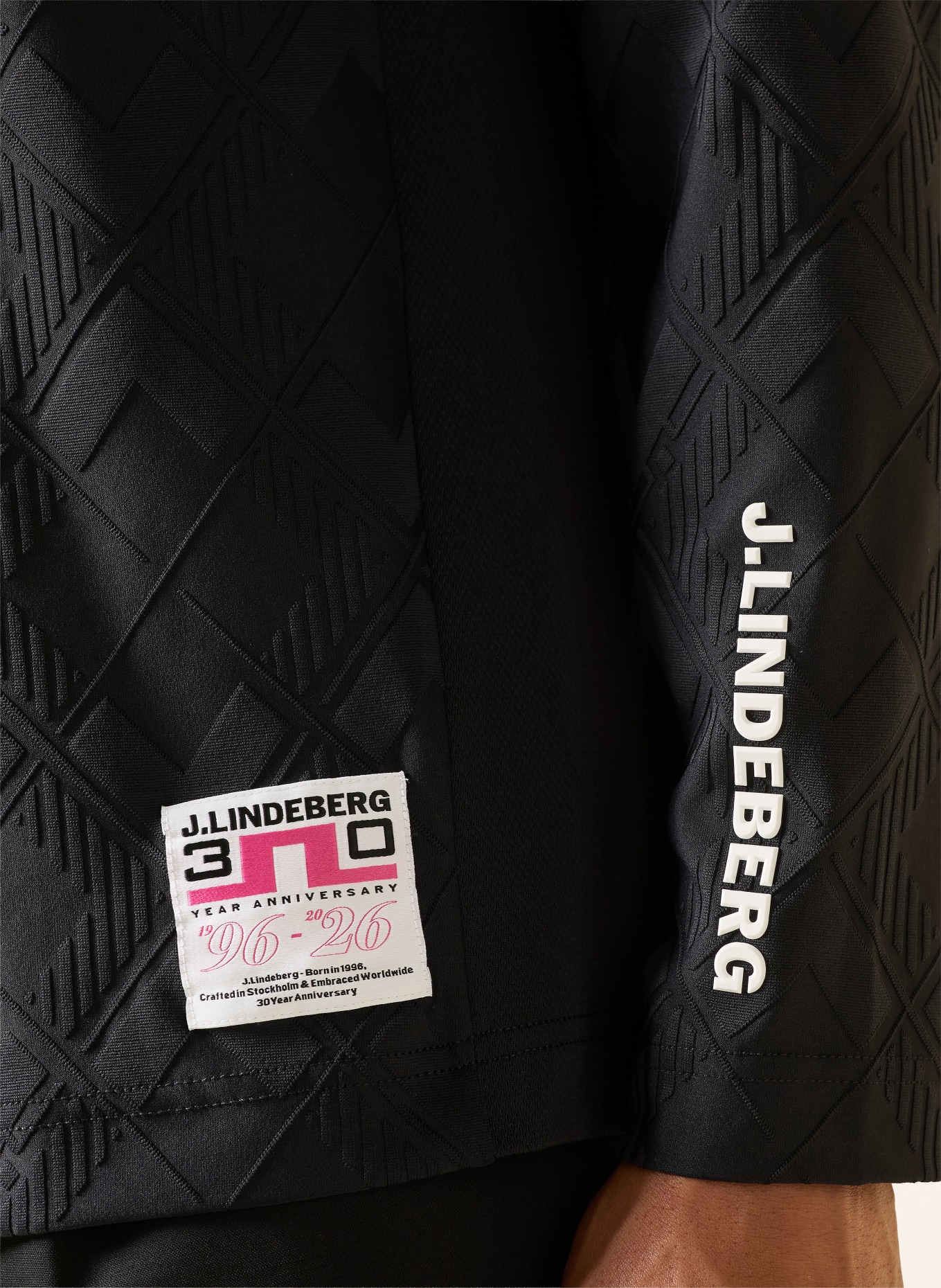 J.LINDEBERG T-shirt technique: NOIR / BLANC