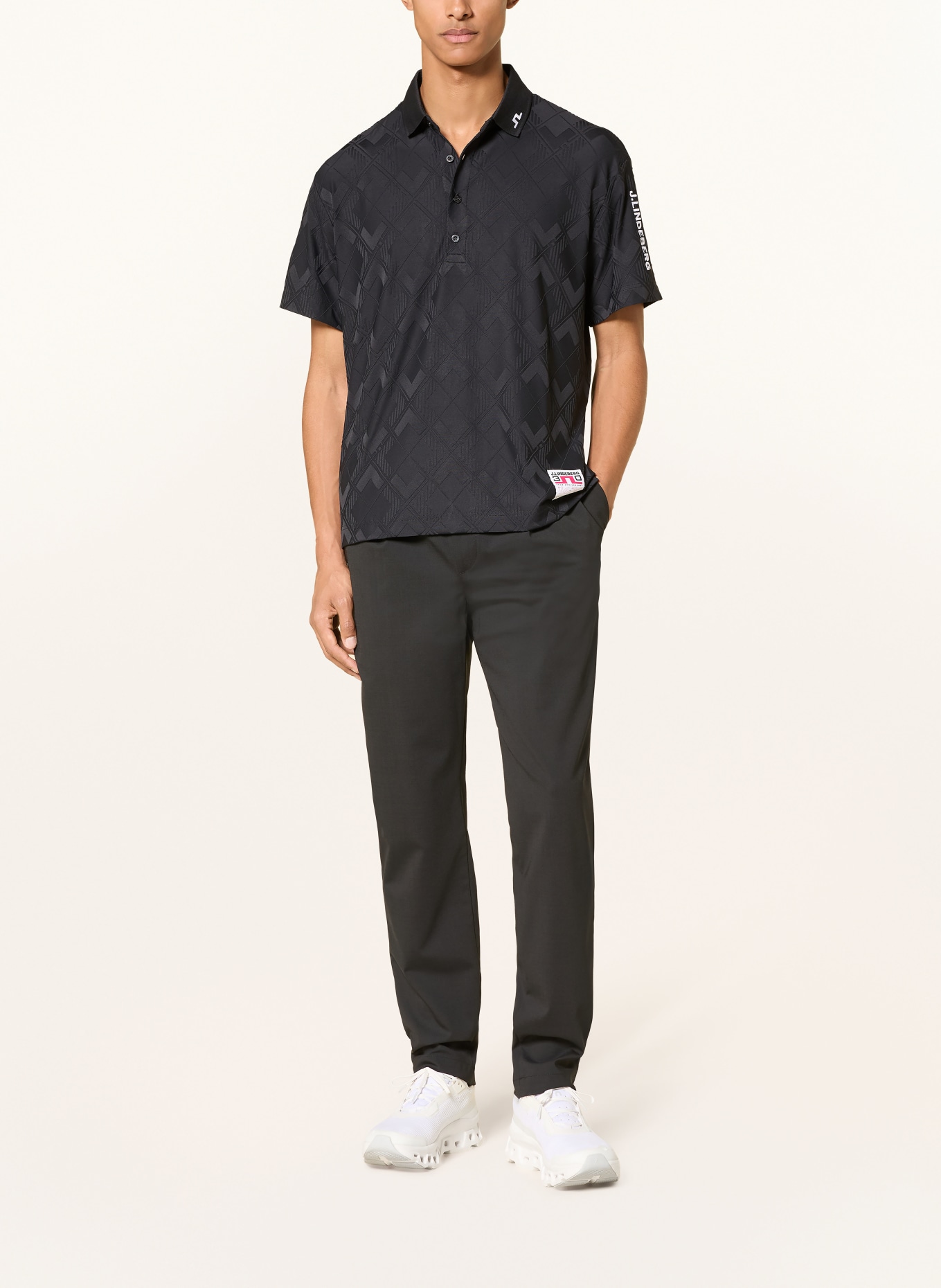 J.LINDEBERG Polo en jersey: NOIR / BLANC