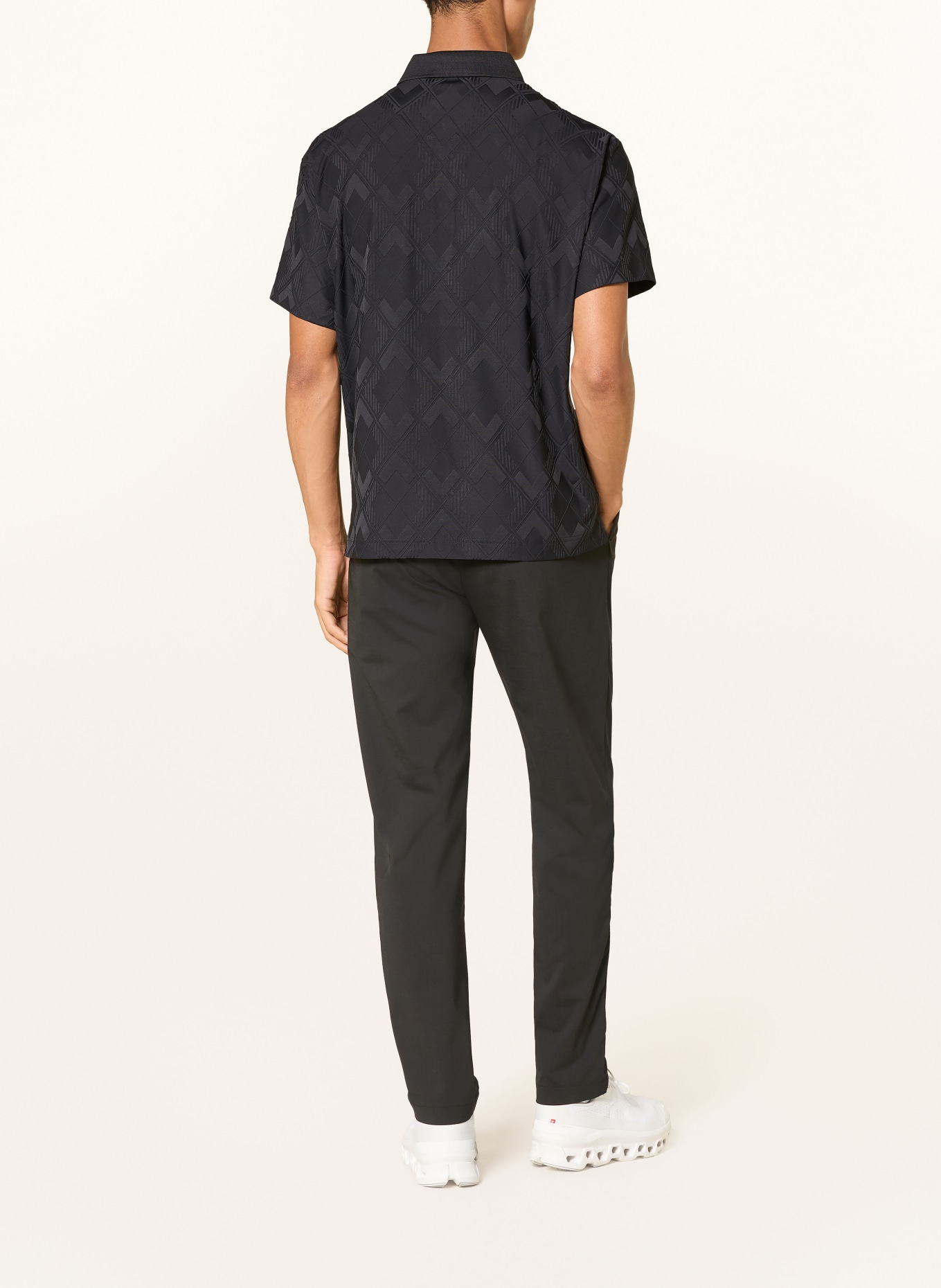J.LINDEBERG Polo en jersey: NOIR / BLANC