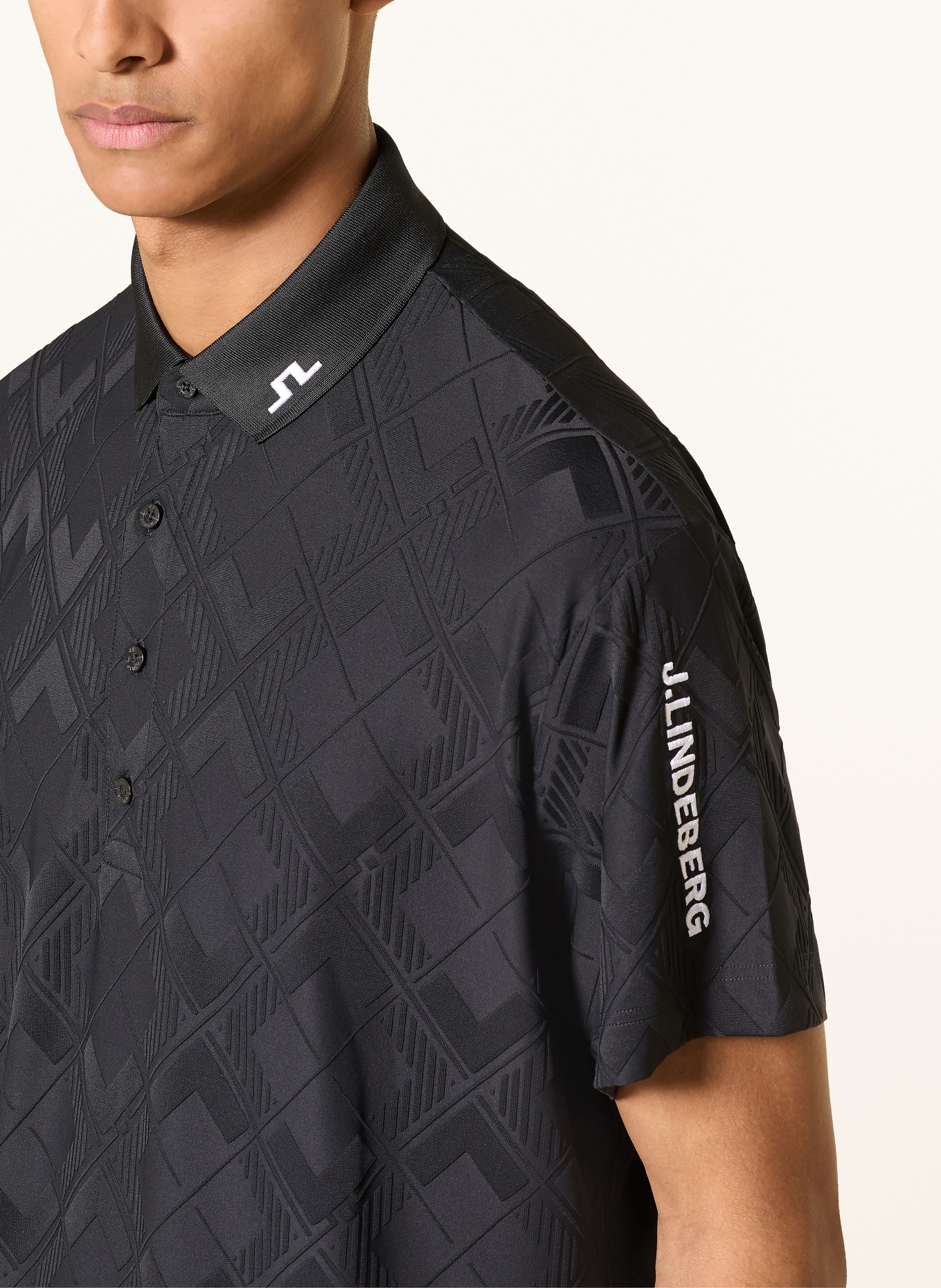 J.LINDEBERG Polo en jersey: NOIR / BLANC