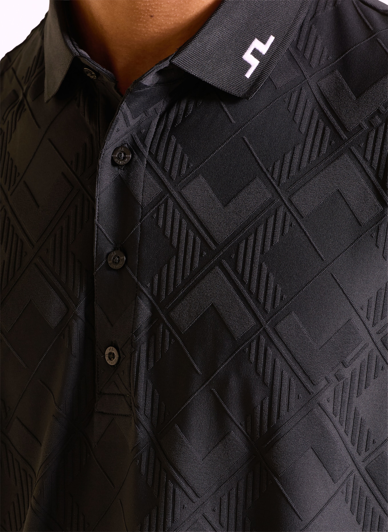 J.LINDEBERG Polo en jersey: NOIR / BLANC