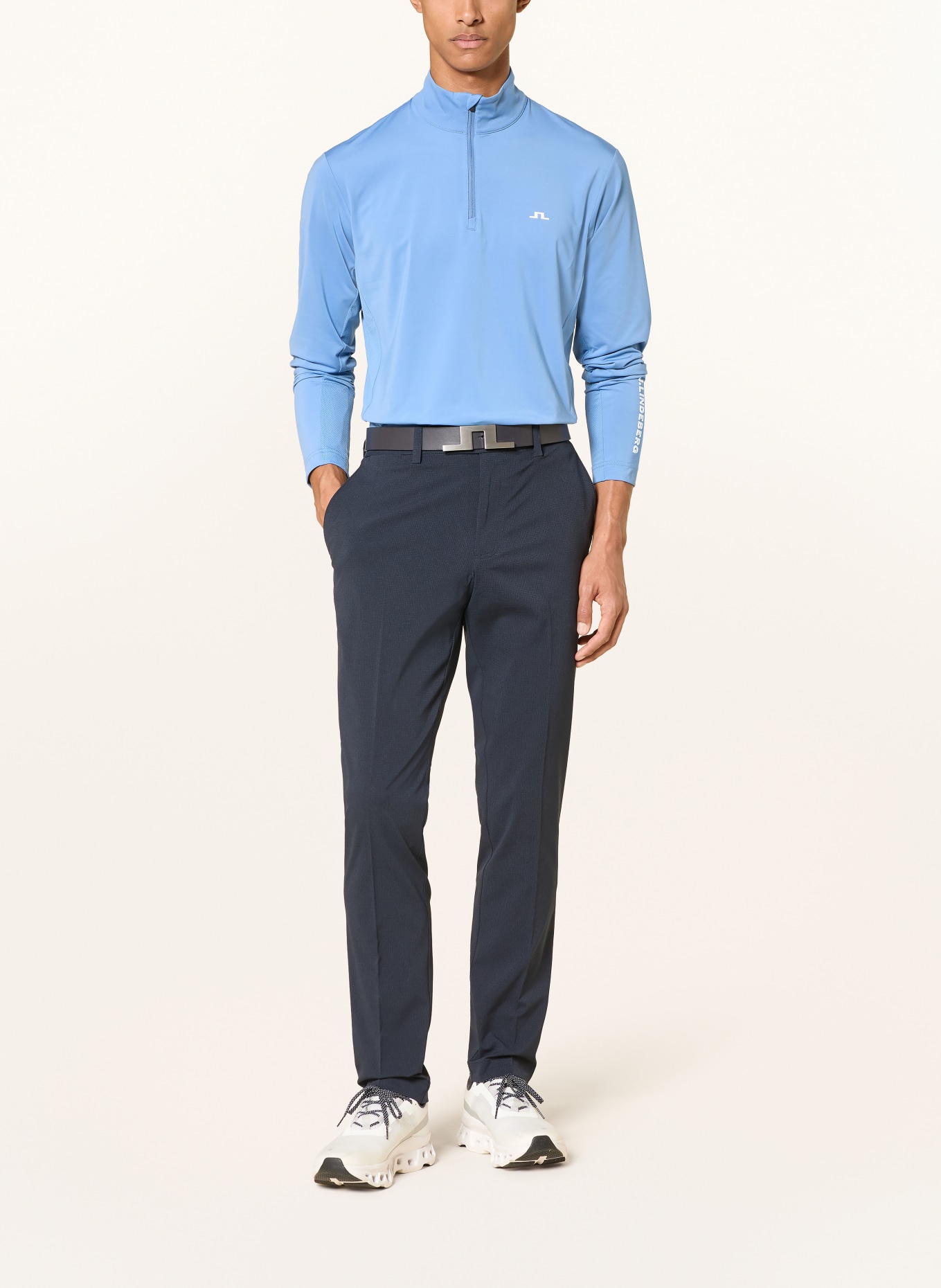 J.LINDEBERG Functional shirt: LIGHT BLUE / WHITE