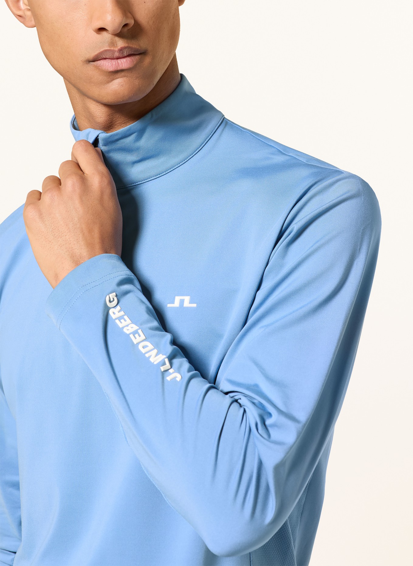 J.LINDEBERG Functional shirt: LIGHT BLUE / WHITE
