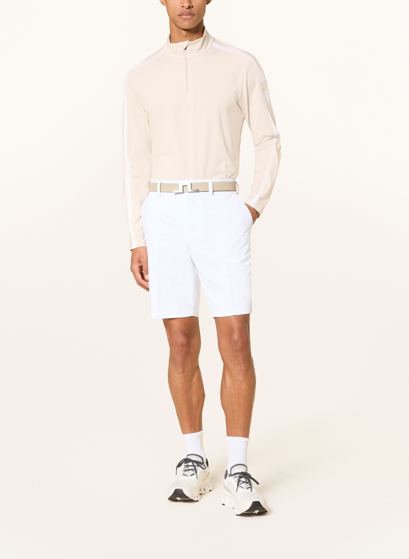 J.LINDEBERG Functional shirt: BEIGE / WHITE