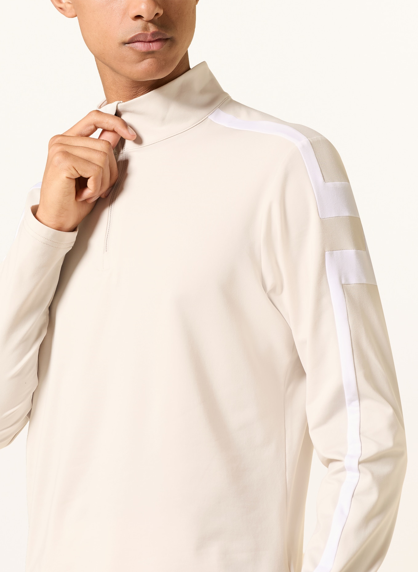 J.LINDEBERG Functional shirt: BEIGE / WHITE