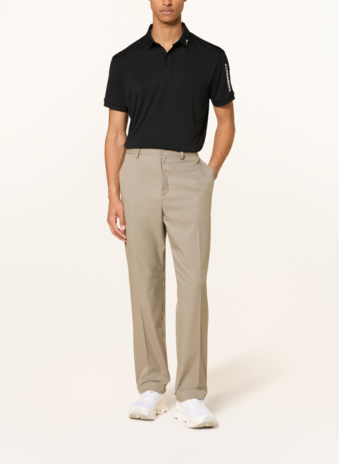 J.LINDEBERG Polo fonctionnel: NOIR / BLANC