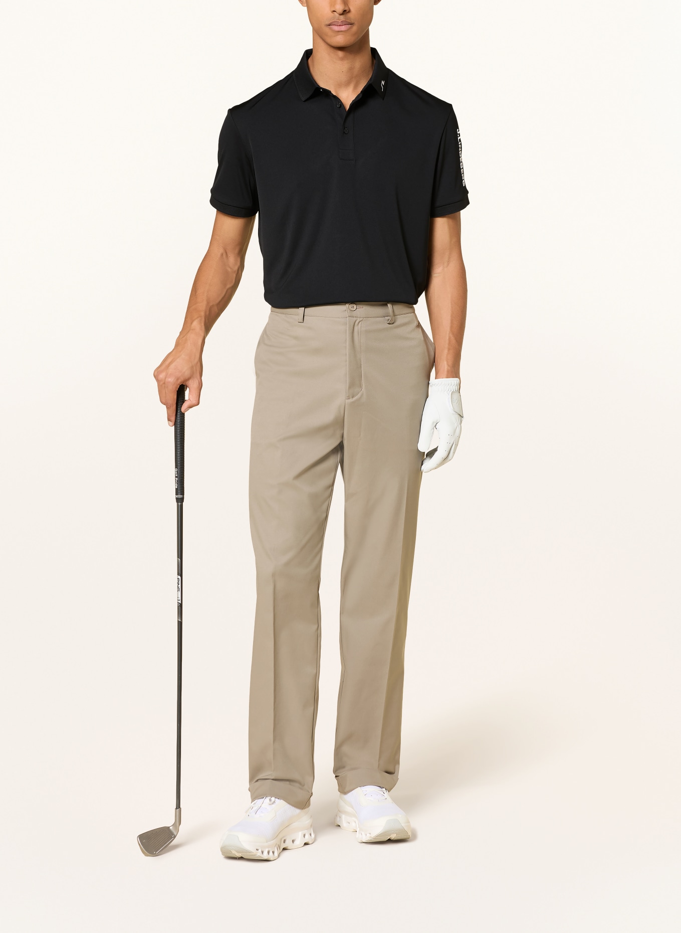 J.LINDEBERG Polo fonctionnel: NOIR / BLANC