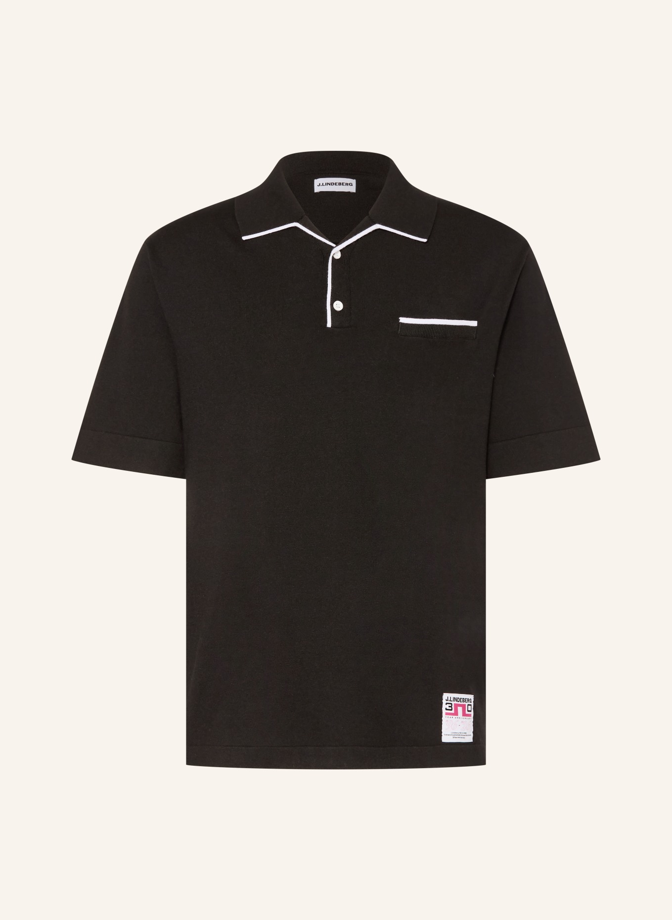 J.LINDEBERG Polo en maille: NOIR / BLANC