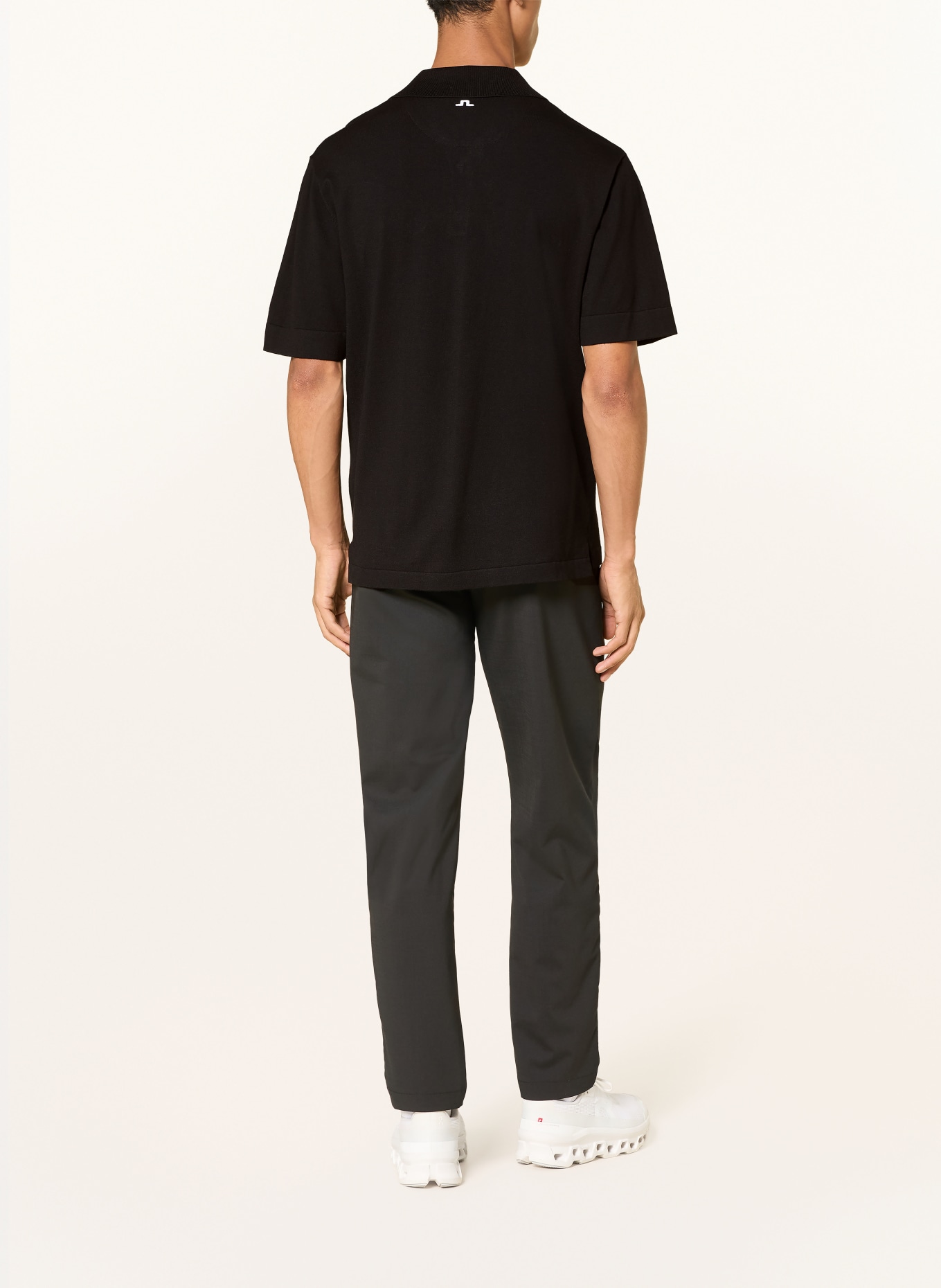 J.LINDEBERG Polo en maille: NOIR / BLANC