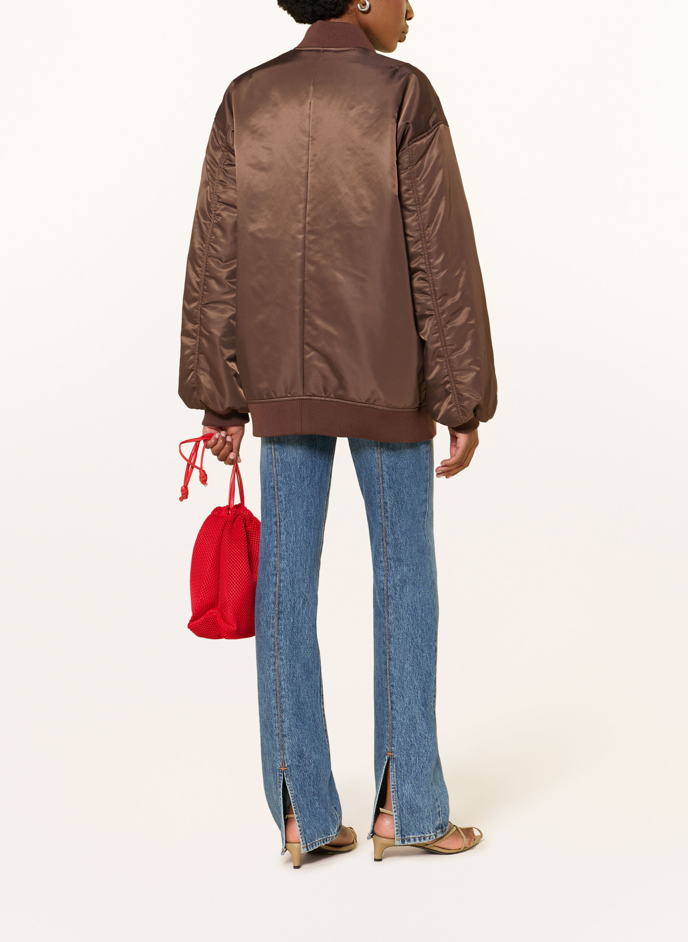 The Frankie Shop Oversized blouson ASTRA i satin: BRUN