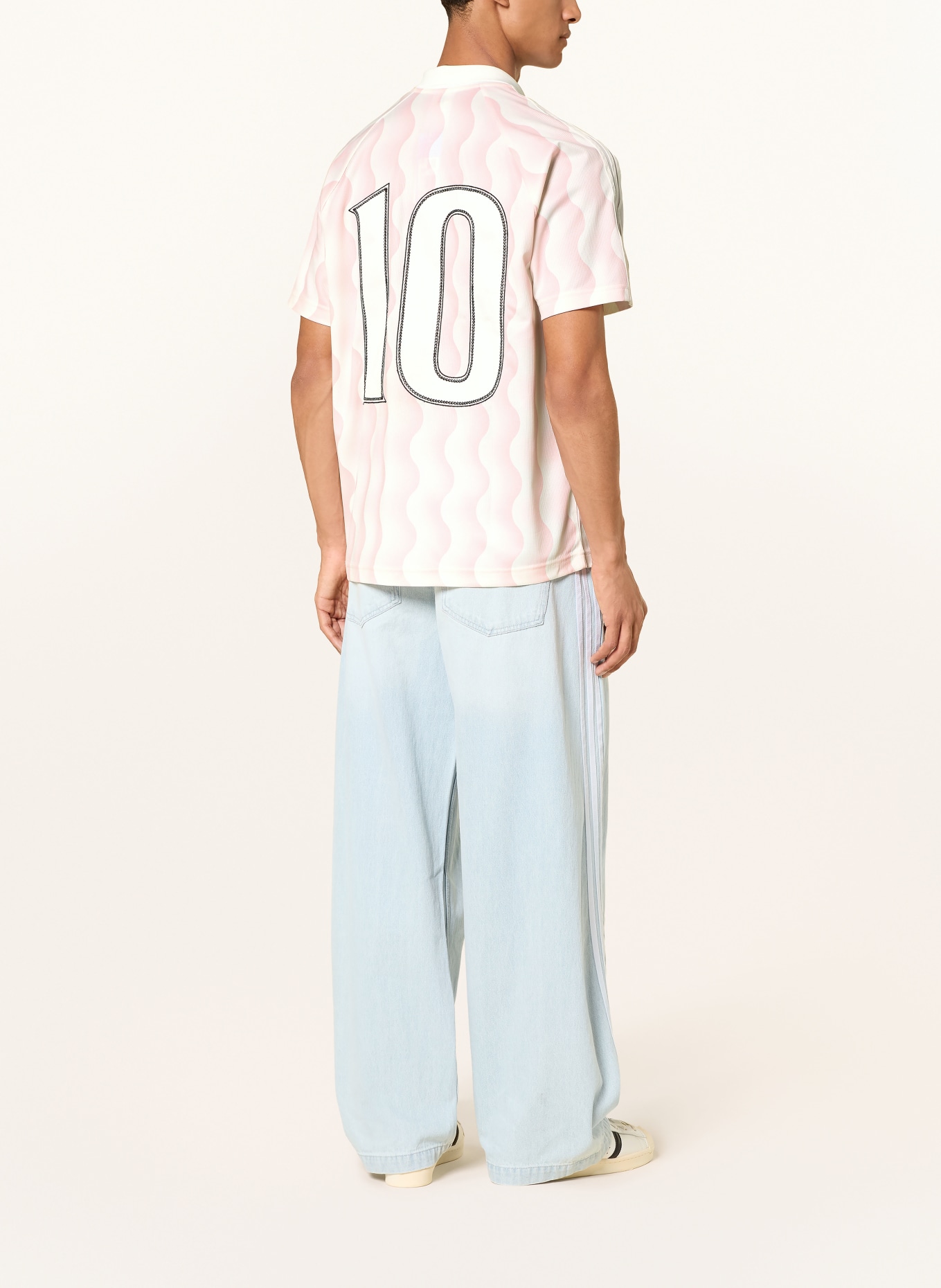 adidas Originals Jersey-Poloshirt: ROSA / DUNKELBRAUN / CREME