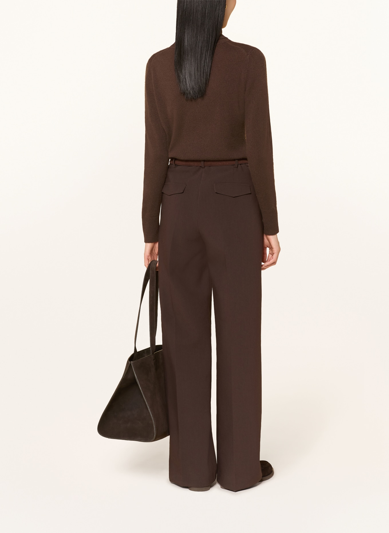 darling harbour Rollkragenpullover aus Cashmere: DARK BROWN