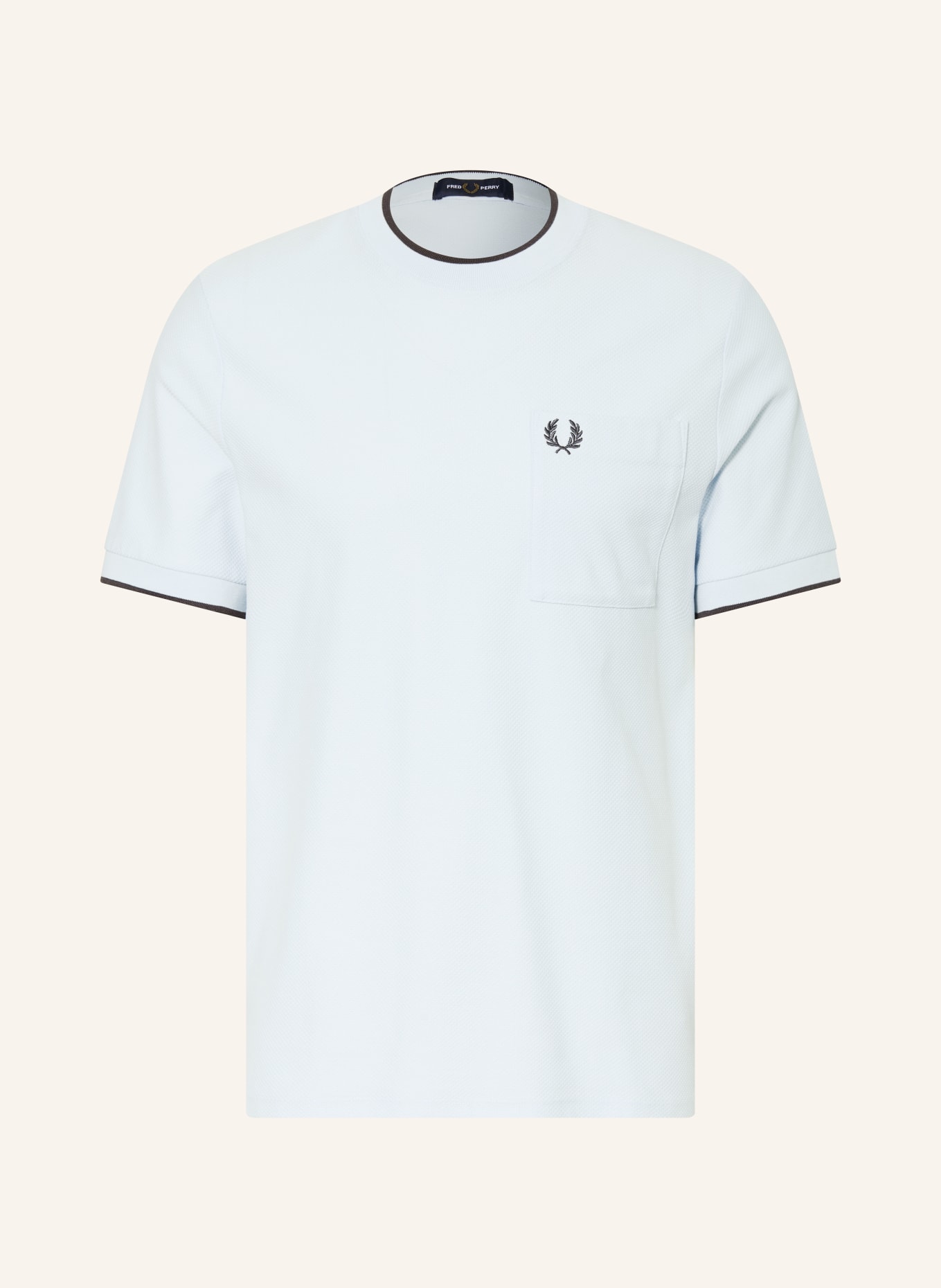 FRED PERRY Tricou din piqué: ALBASTRU DESCHIS / ALBASTRU ÎNCHIS