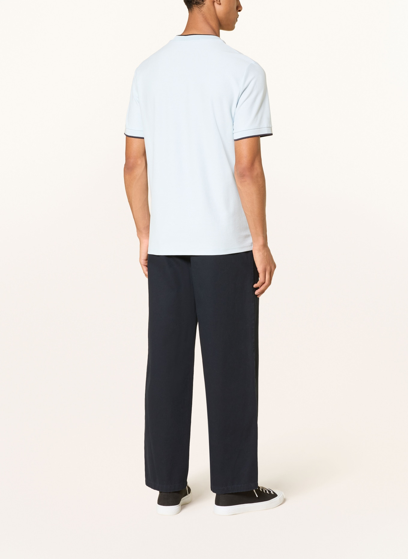 FRED PERRY Tricou din piqué: ALBASTRU DESCHIS / ALBASTRU ÎNCHIS