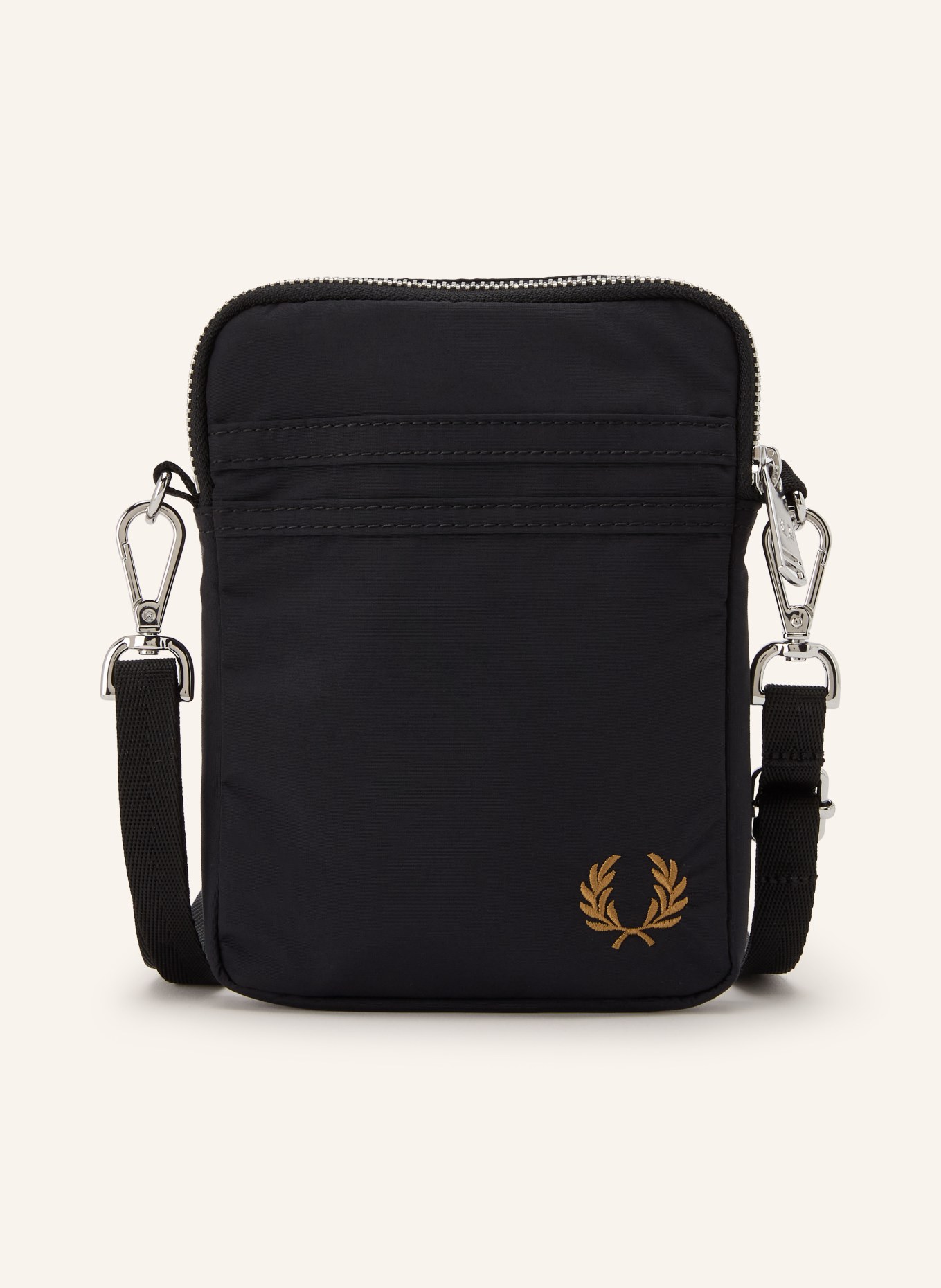 FRED PERRY Schoudertas BRENTHAM SMALL: ZWART / ZILVER