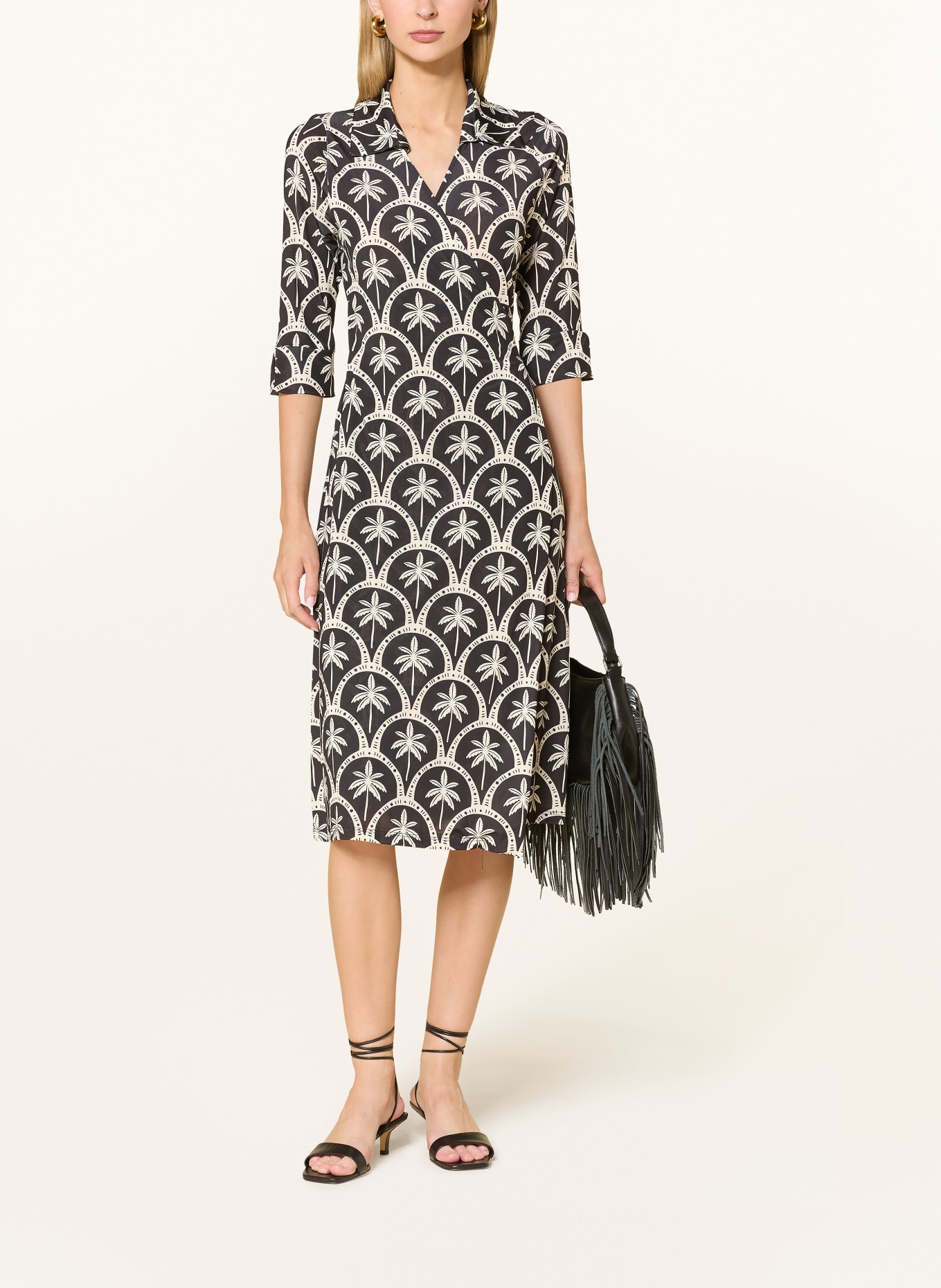 marivie BISOU! wrap dress made from jersey: BLACK / WHITE