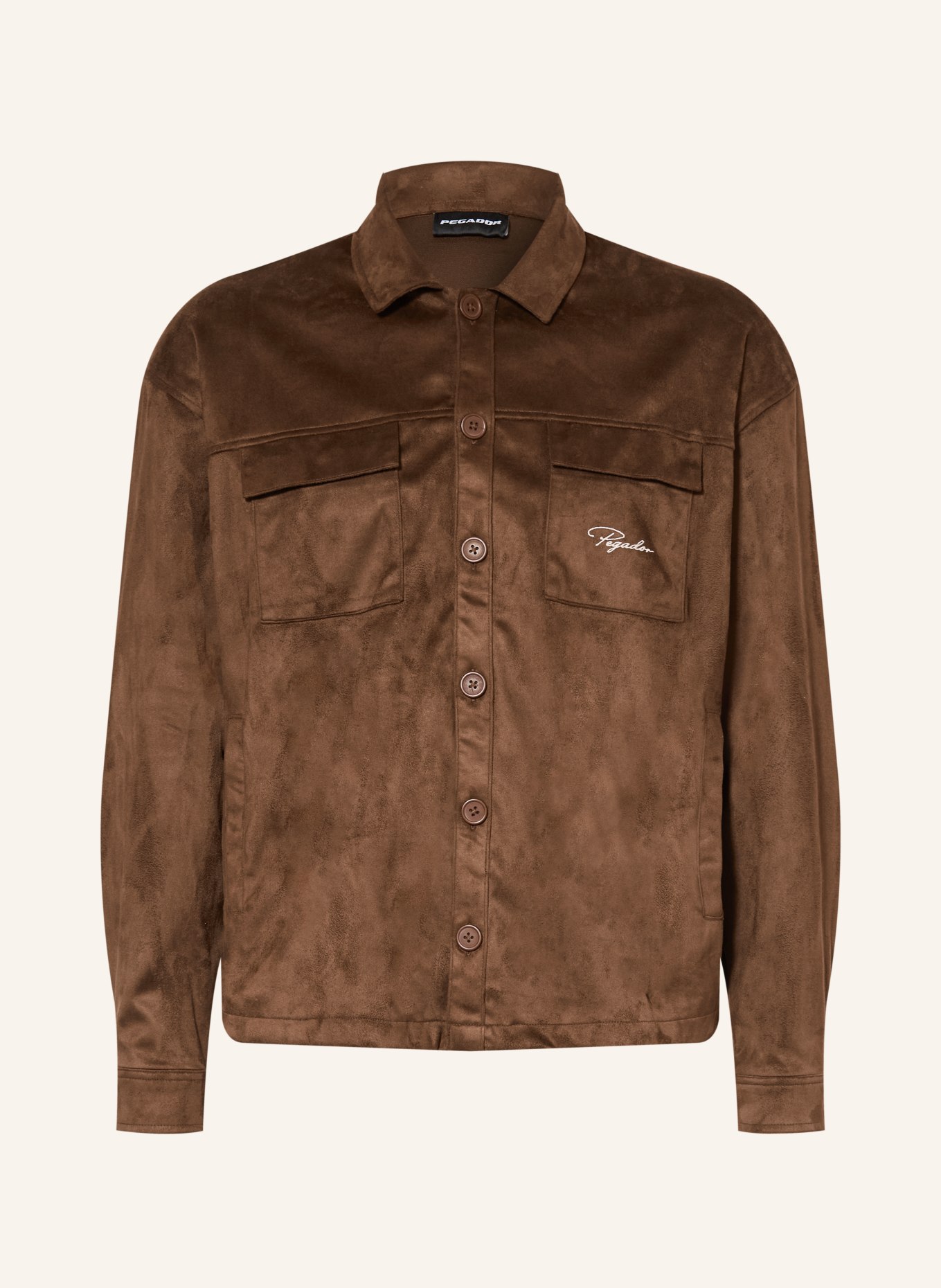 PEGADOR Overjacket MADIKERI in Lederoptik: DUNKELBRAUN