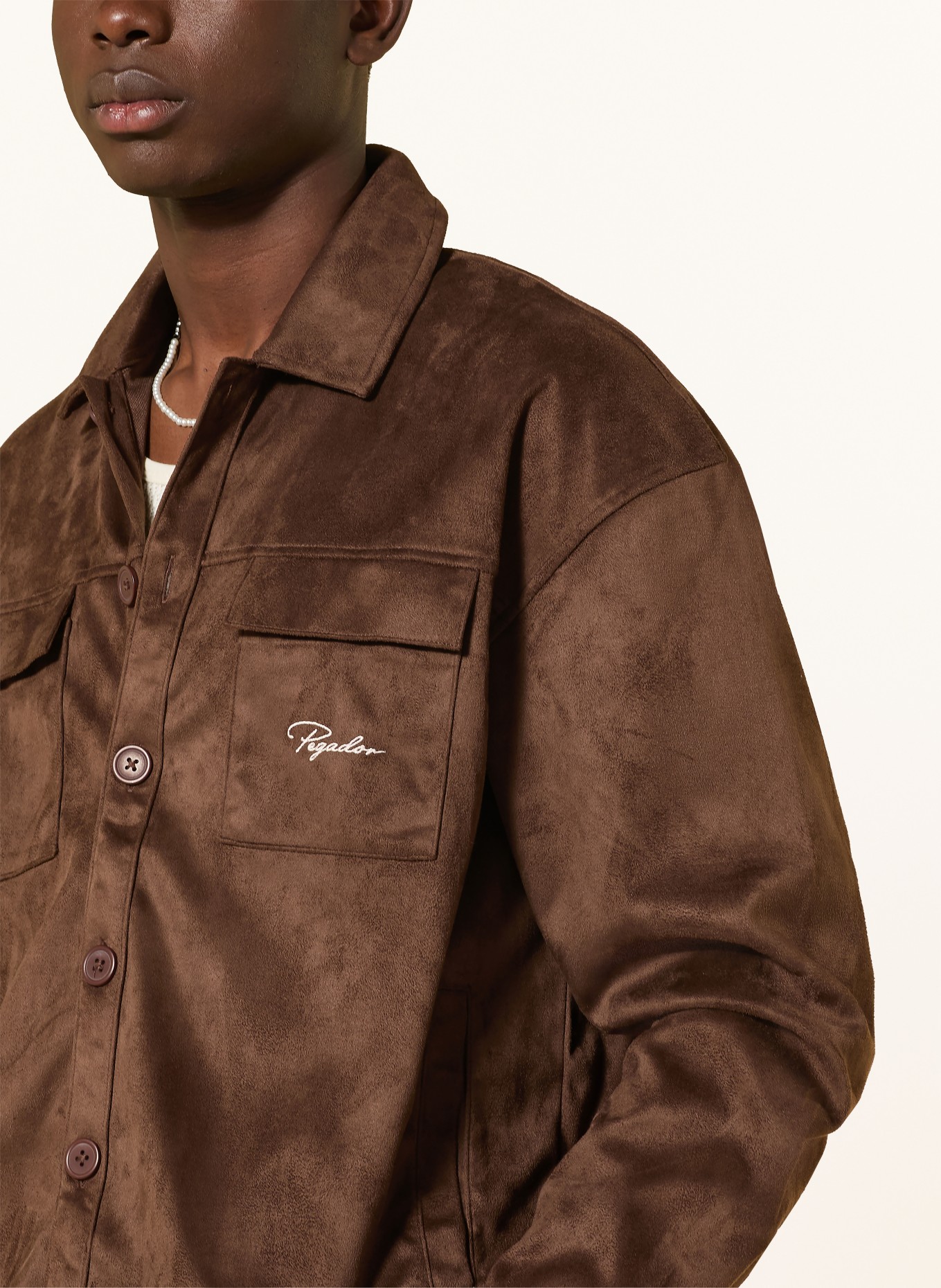PEGADOR Overjacket MADIKERI in Lederoptik: DUNKELBRAUN
