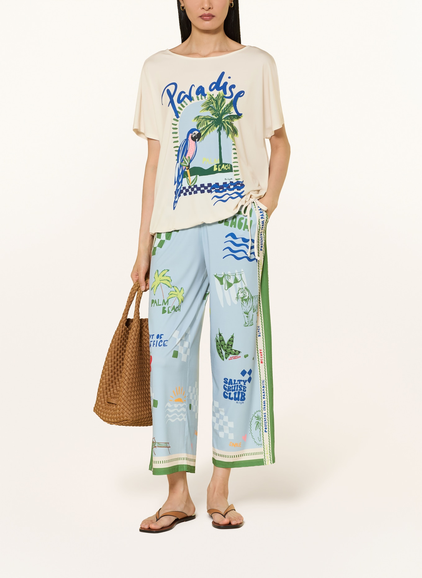 Miss Lagotte blouse shirt: CREAM / GREEN / BLUE