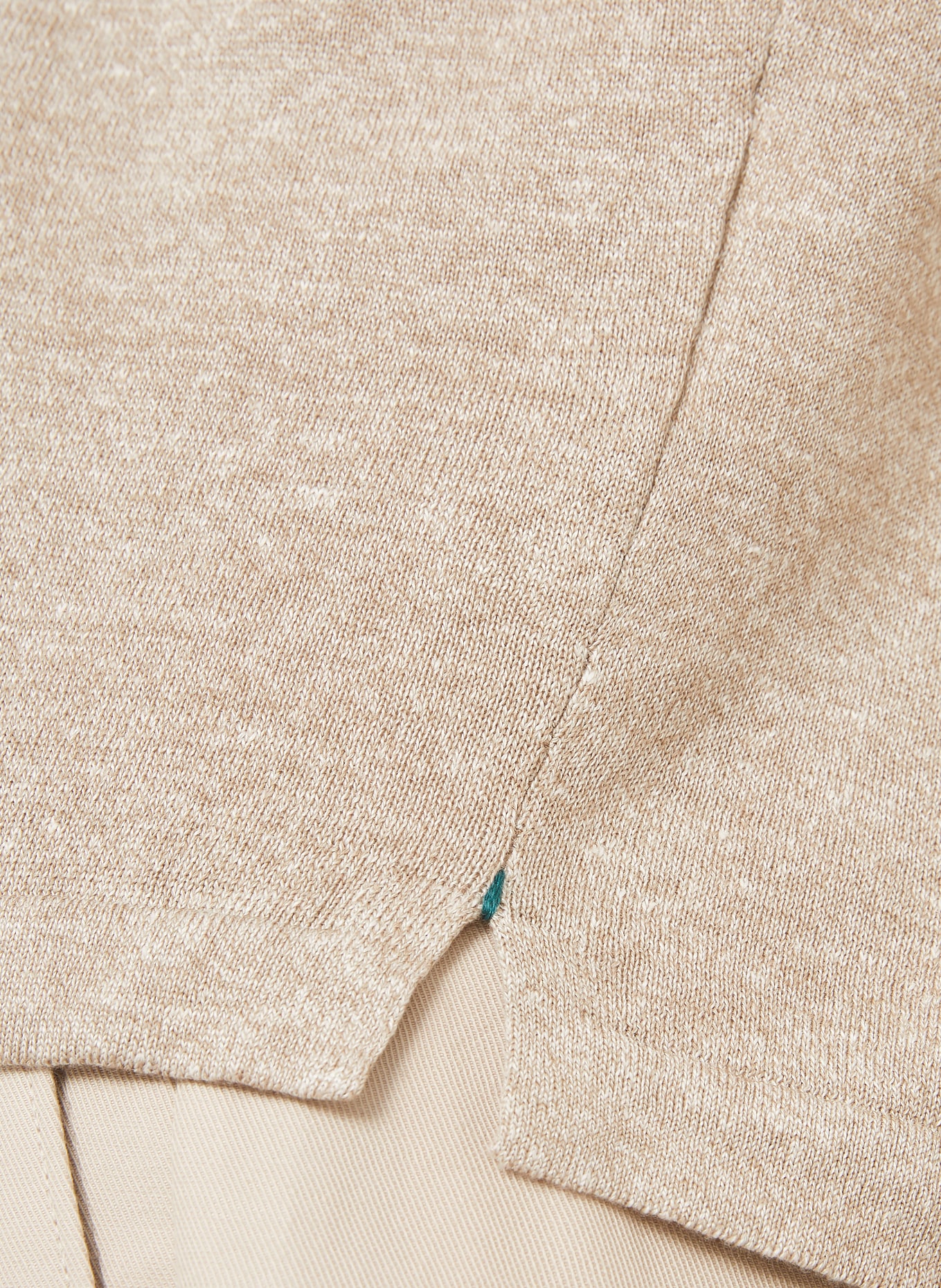 FIORONI Knit polo shirt with linen: BEIGE
