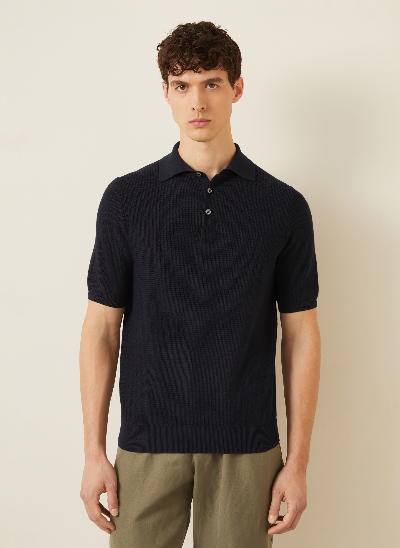 FIORONI Knit polo shirt: DARK BLUE
