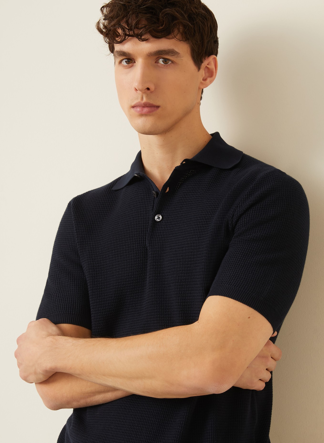 FIORONI Knit polo shirt: DARK BLUE
