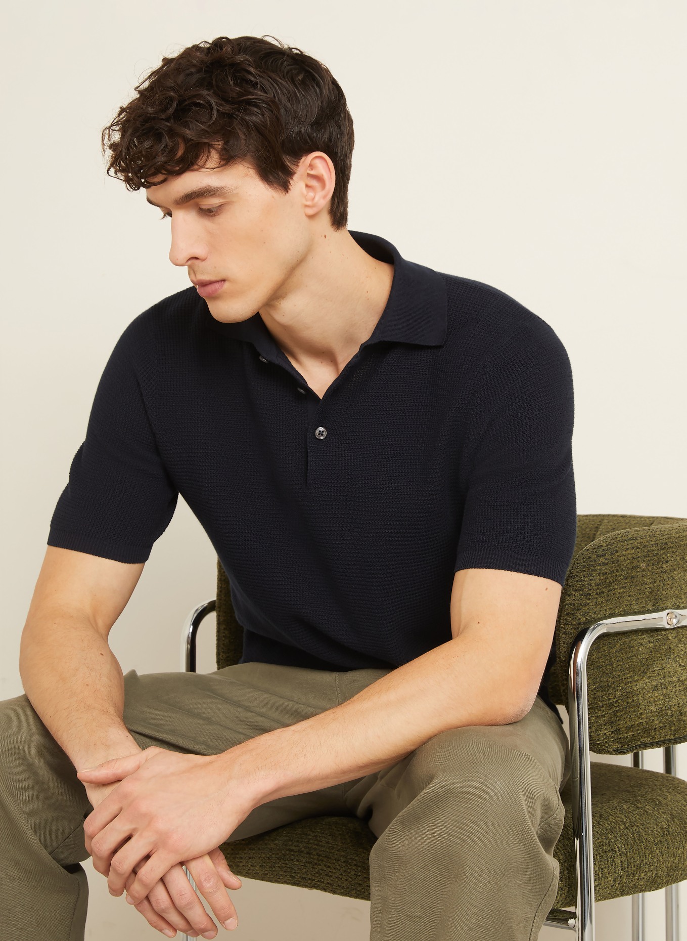 FIORONI Knit polo shirt: DARK BLUE