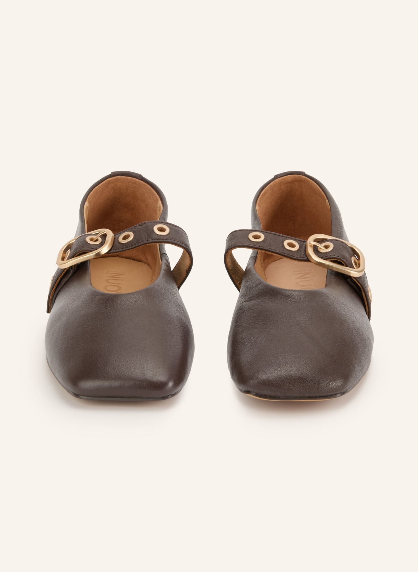 INUOVO Mary Jane-ballerina's: MARRON FONCÉ