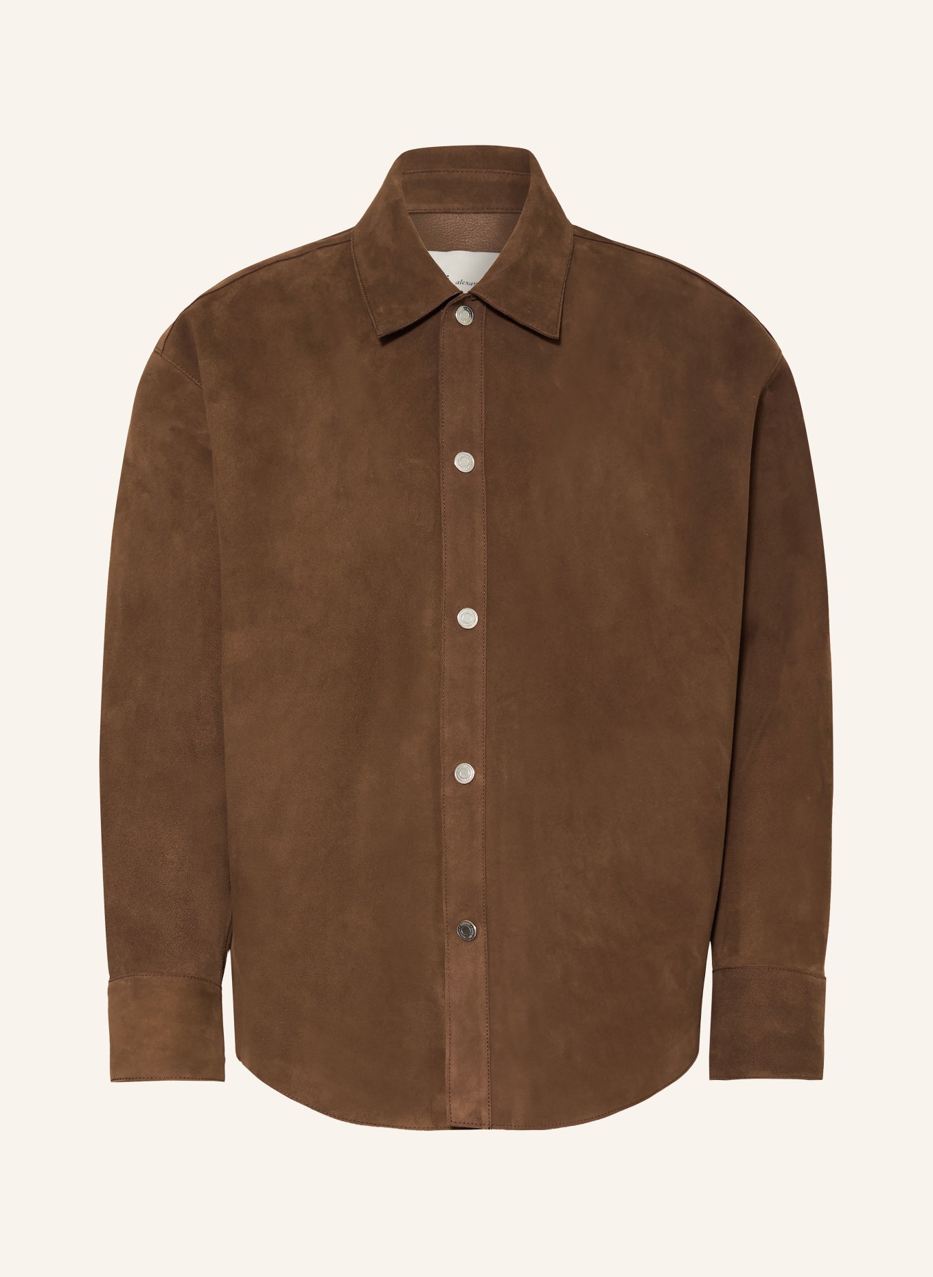 AMI PARIS Leder-Overjacket: DUNKELBRAUN