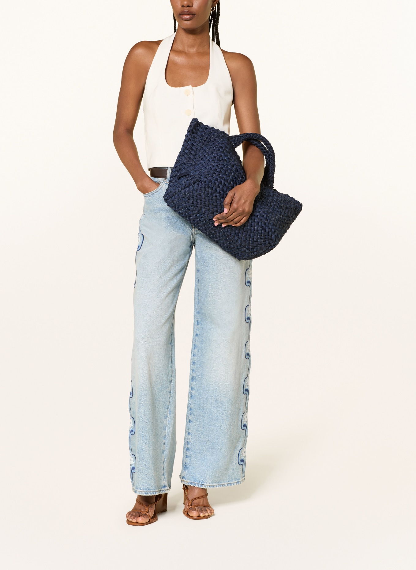 Naghedi Sac cabas MARTH MEDIUM avec pochette: BLEU FONCÉ