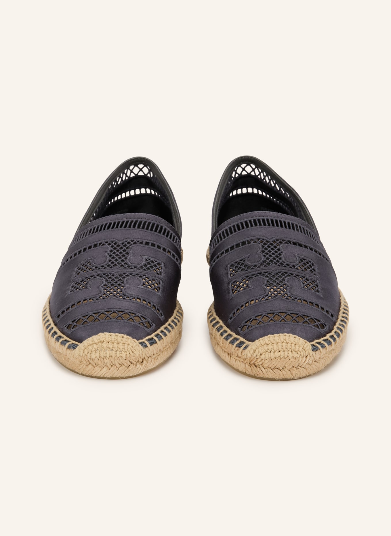 TORY BURCH Espadrilles OPEN WEAVE: DUNKELBLAU / BEIGE