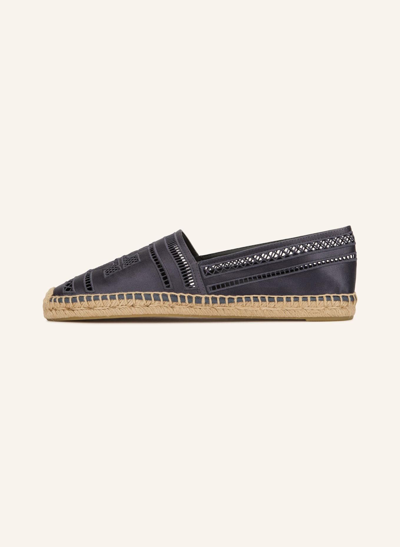 TORY BURCH Espadrilles OPEN WEAVE: DUNKELBLAU / BEIGE