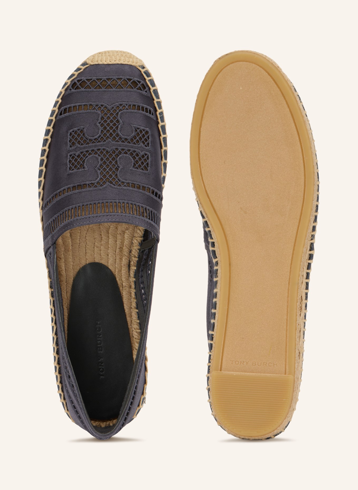 TORY BURCH Espadrilles OPEN WEAVE: DUNKELBLAU / BEIGE