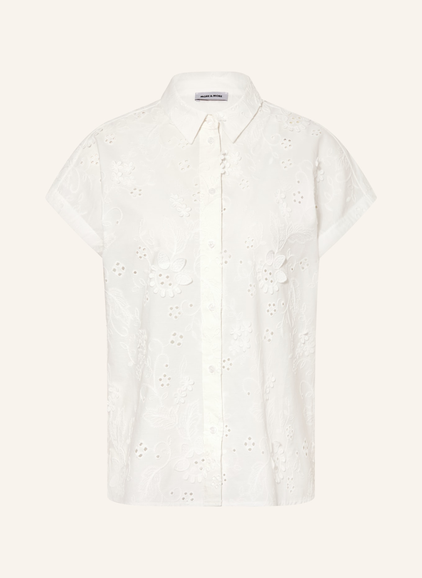 MORE & MORE Blouse made of eyelet lace: WHITE