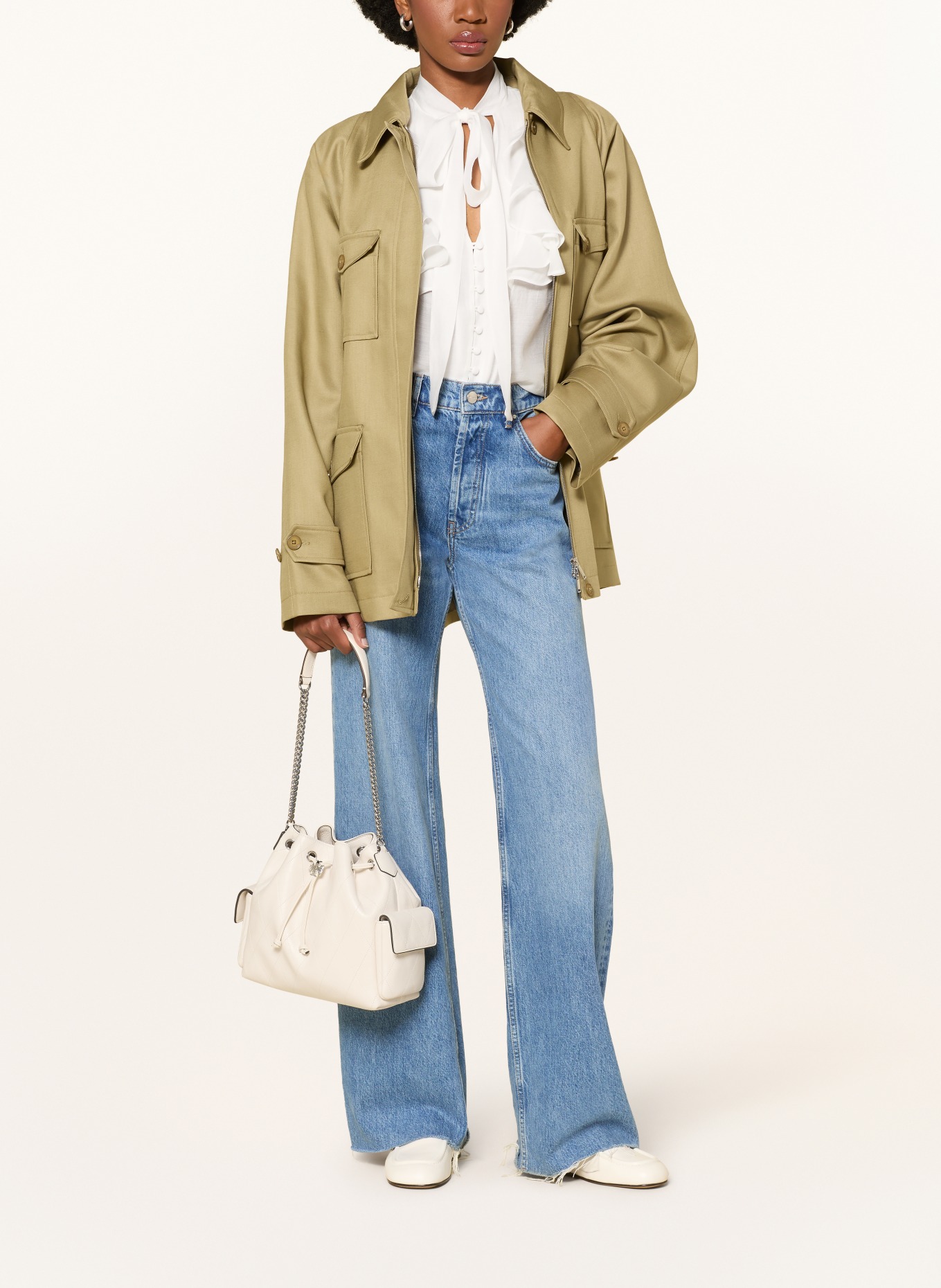 TORY BURCH Zak CHARLIE: CRÈME / ZILVER