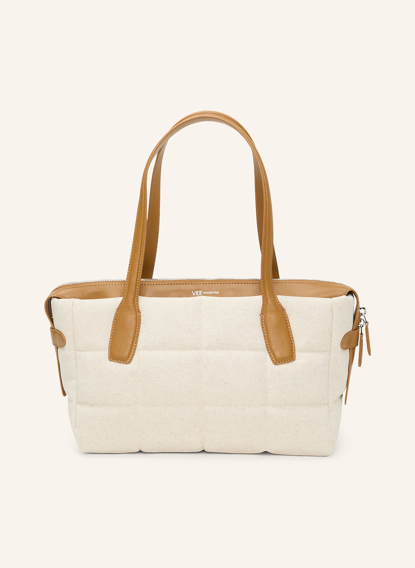Vee Collective Shopper TELA SMALL: CRÈME / ZILVER / BRUIN