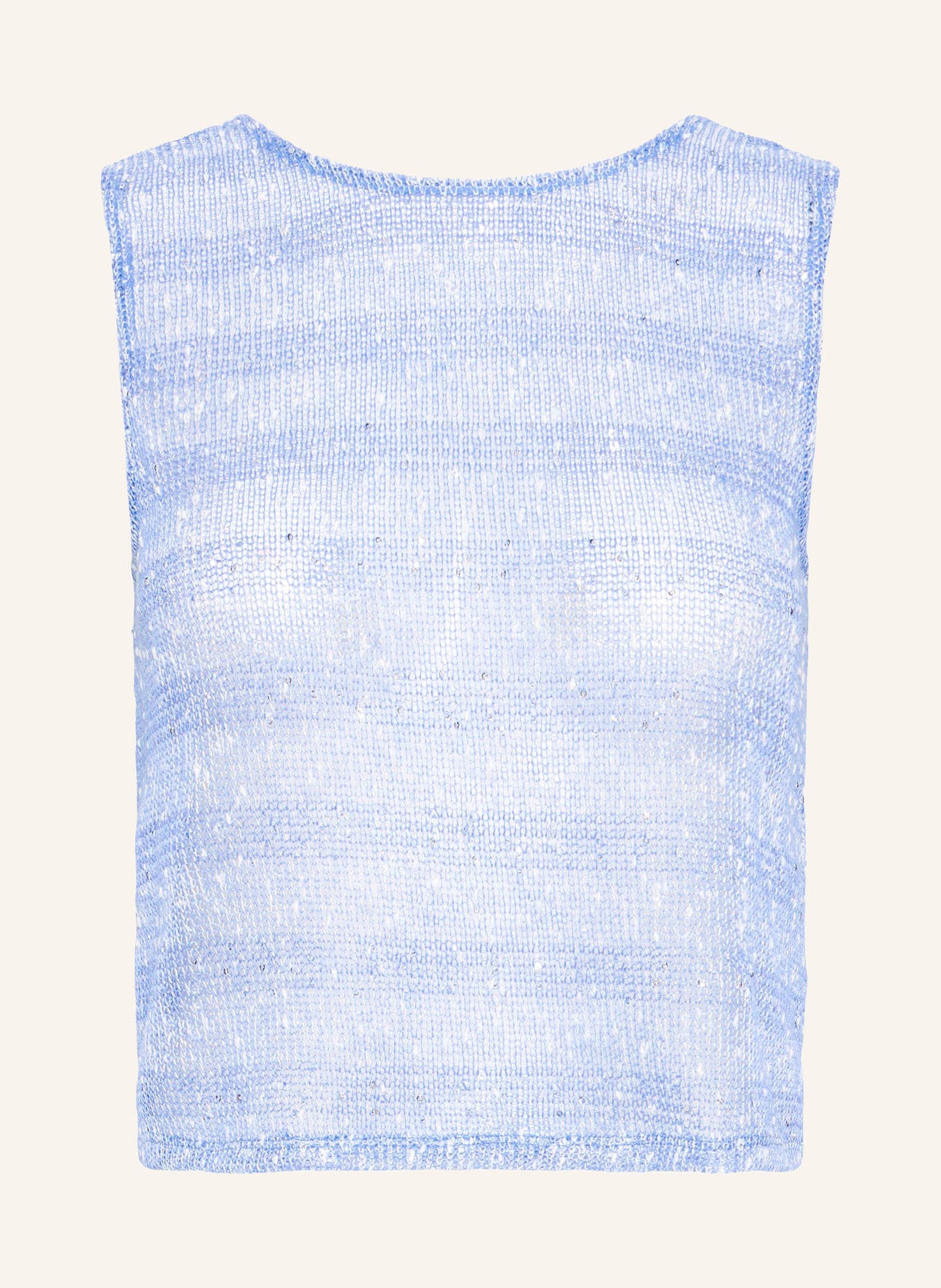 ICHI Stricktop IHPILOUA mit Pailletten: HELLBLAU / SILBER / WEISS