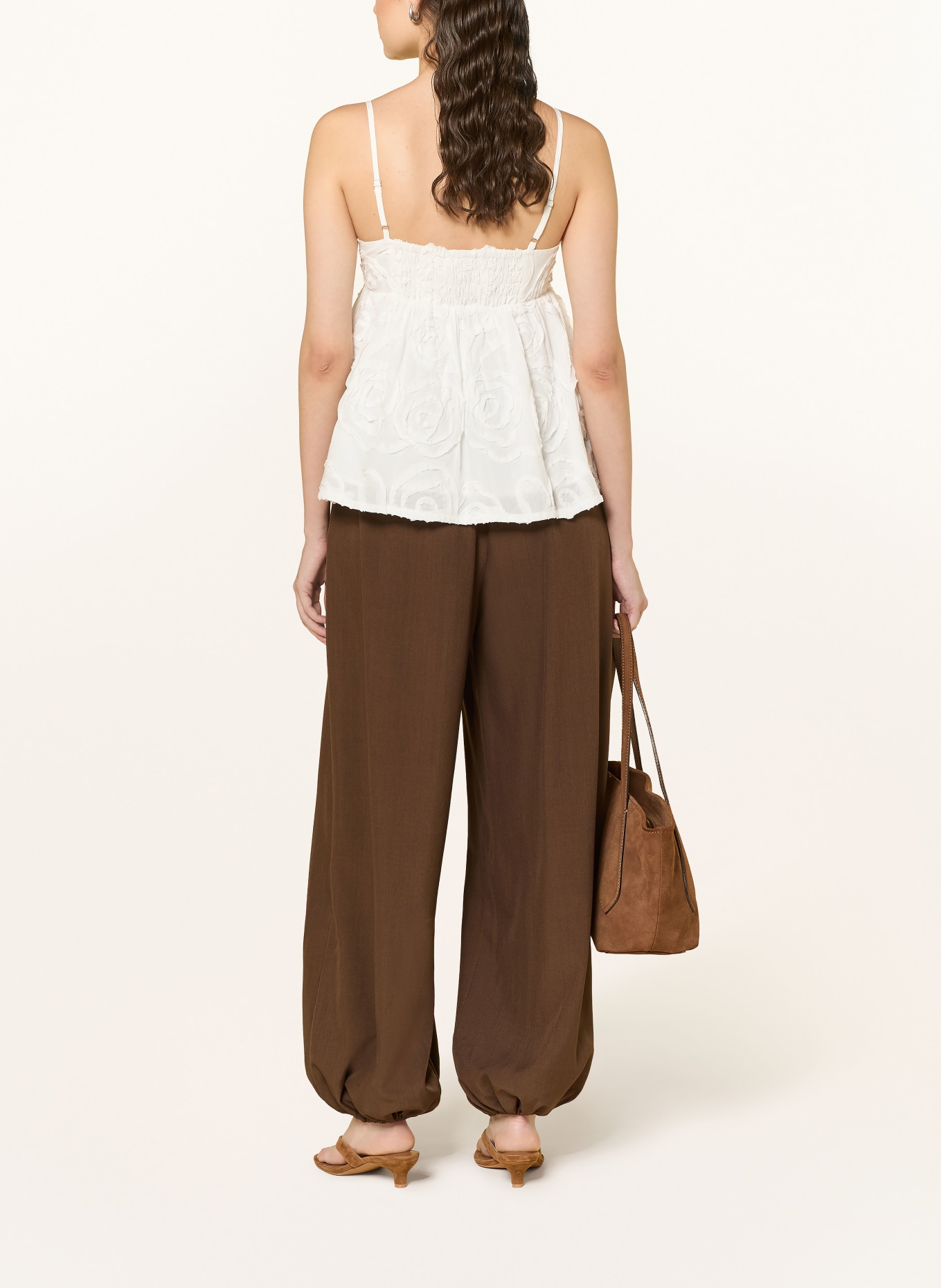 ICHI Pantalon IHFAVA: MARRON FONCÉ