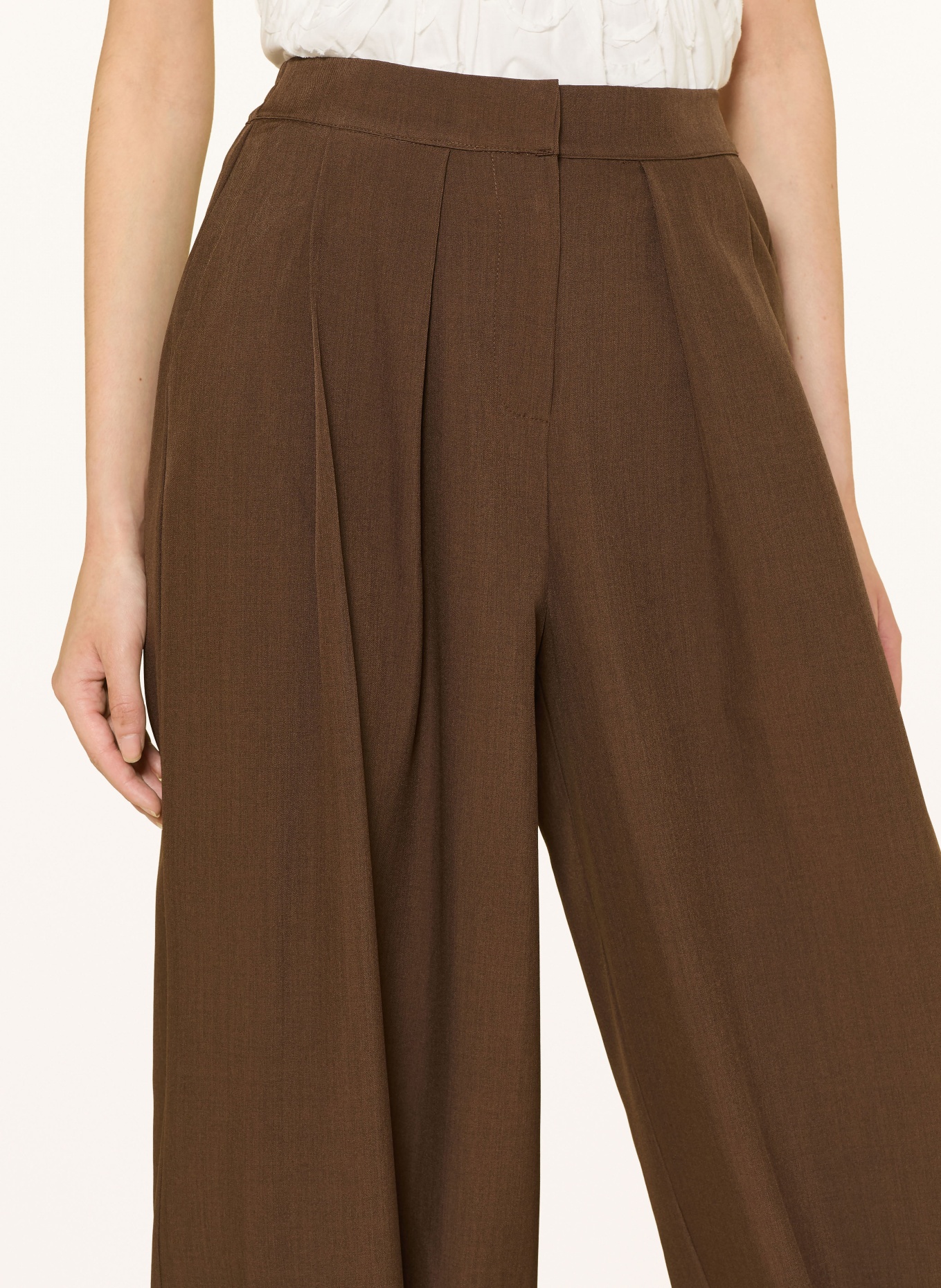 ICHI Pantalon IHFAVA: MARRON FONCÉ