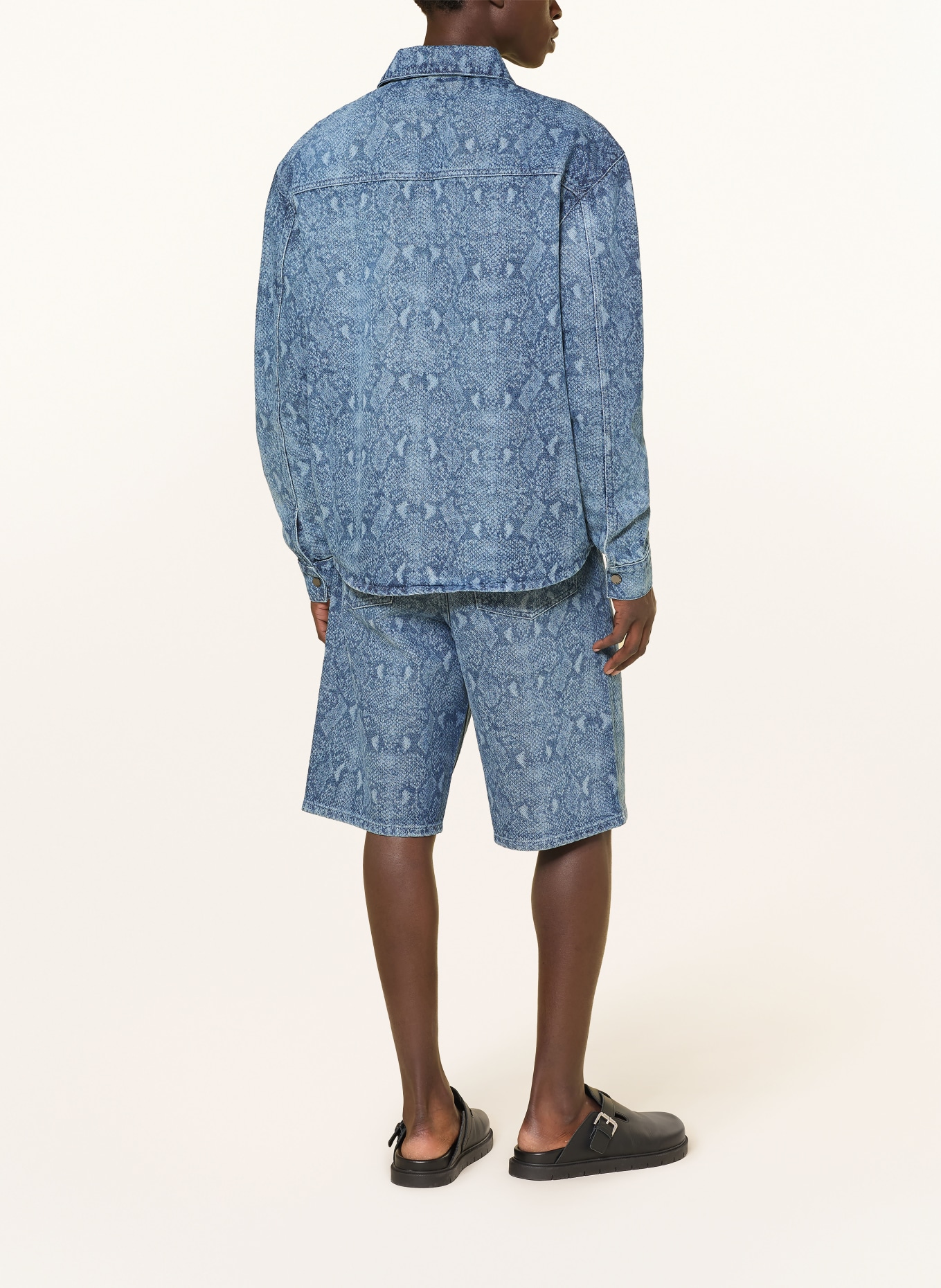 DAILY PAPER SNAKE LASER denim shorts: BLUE